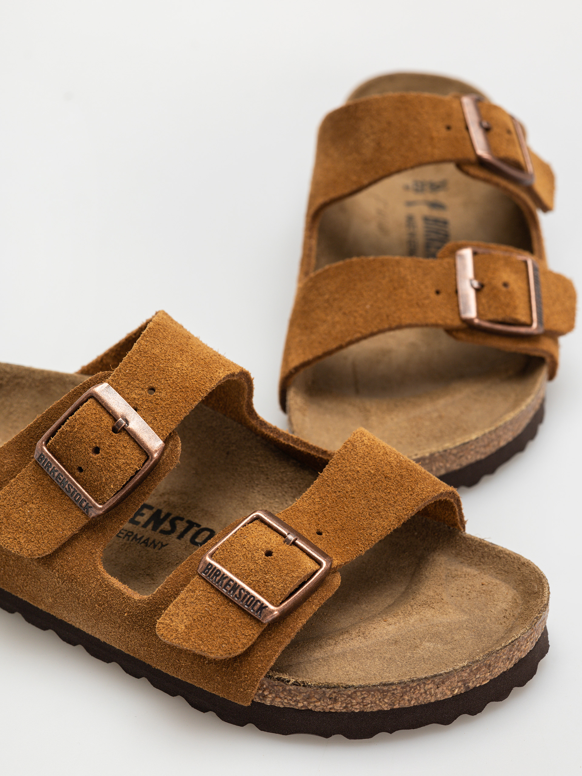 Birkenstock Flip-flops Arizona Suede Leather Narrow Wmn (mink)