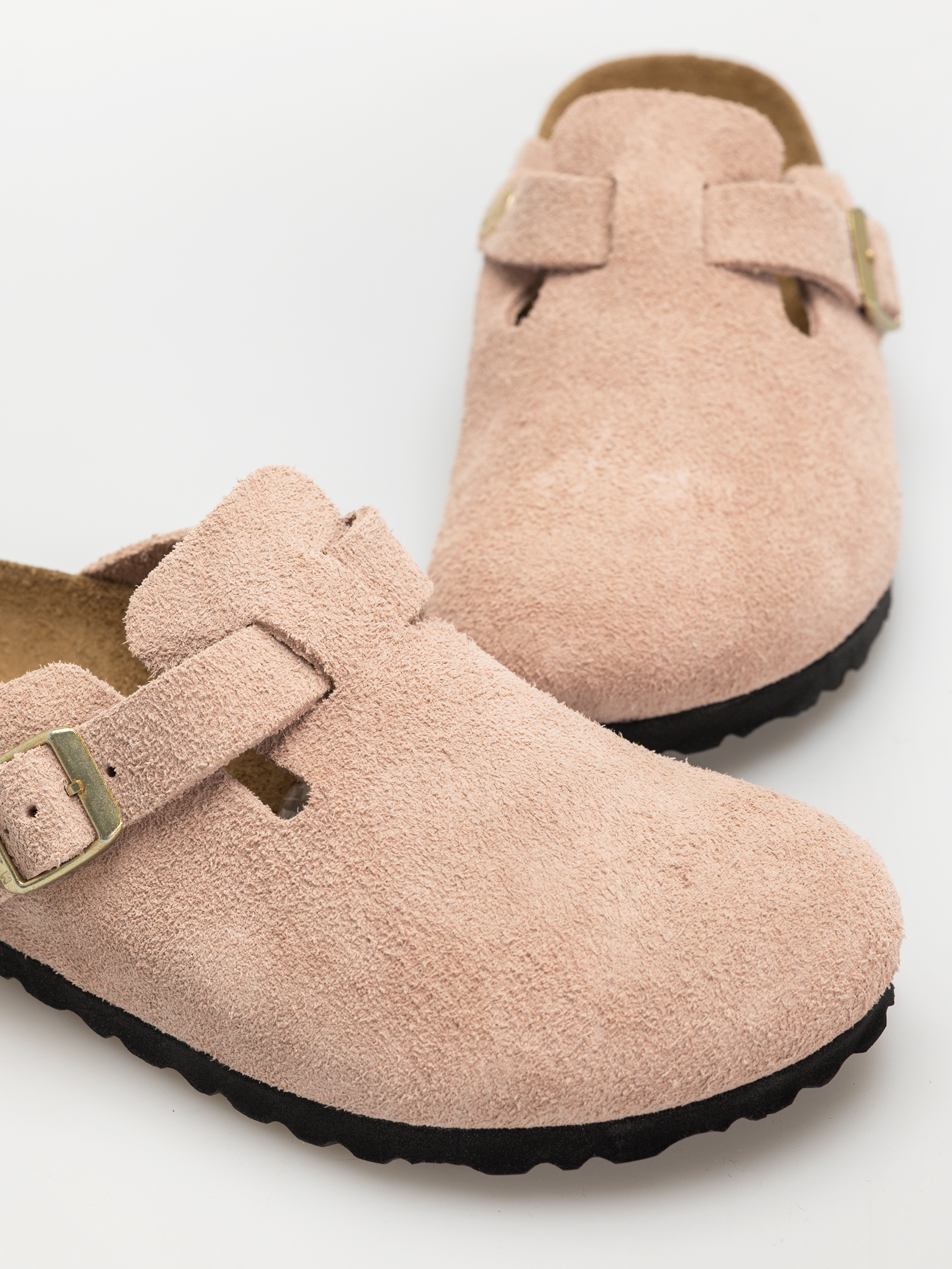 Birkenstock Flip-flops Boston Suede Leather Narrow Wmn (light rose)
