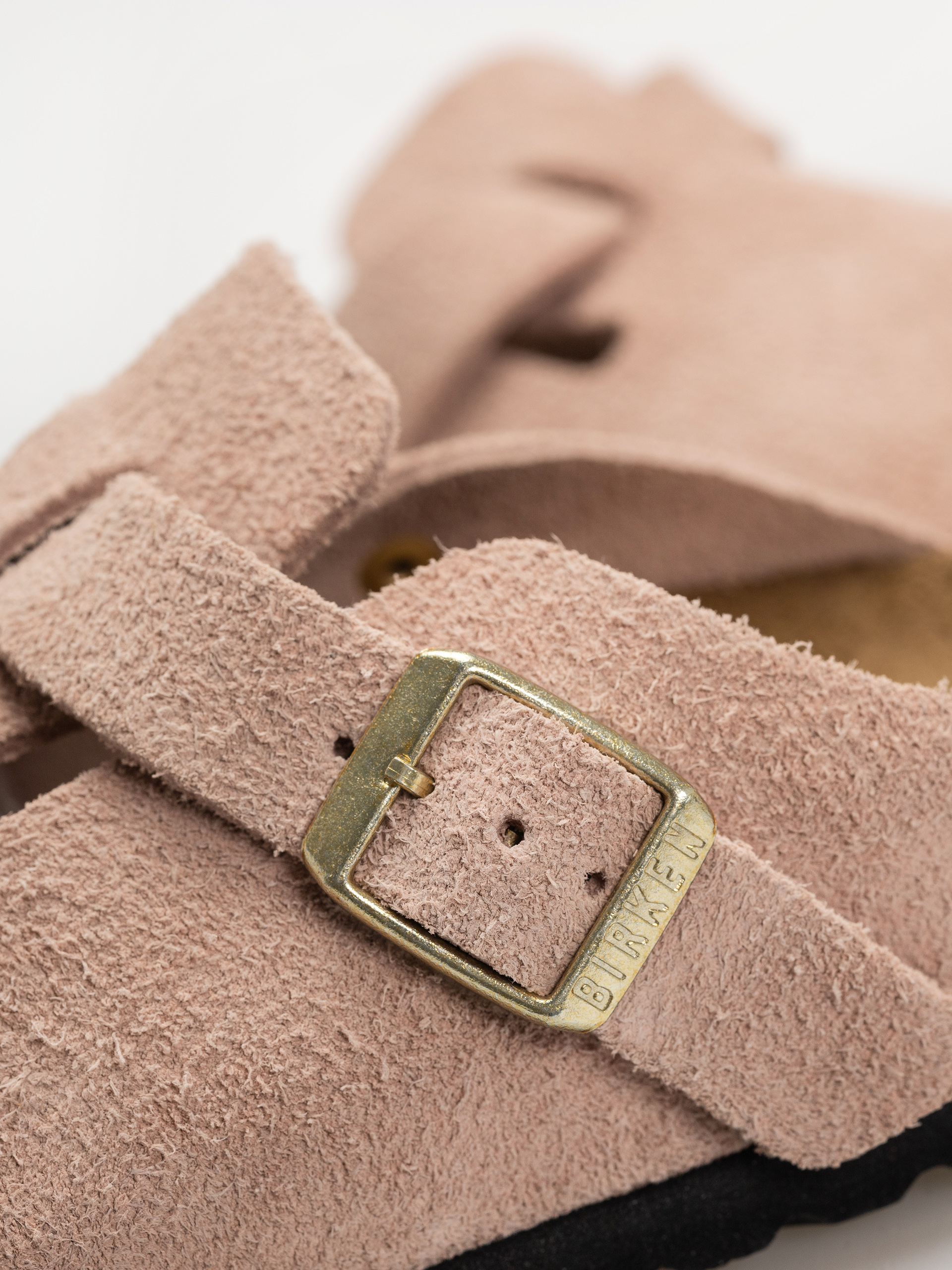 Birkenstock Flip-flops Boston Suede Leather Narrow Wmn (light rose)