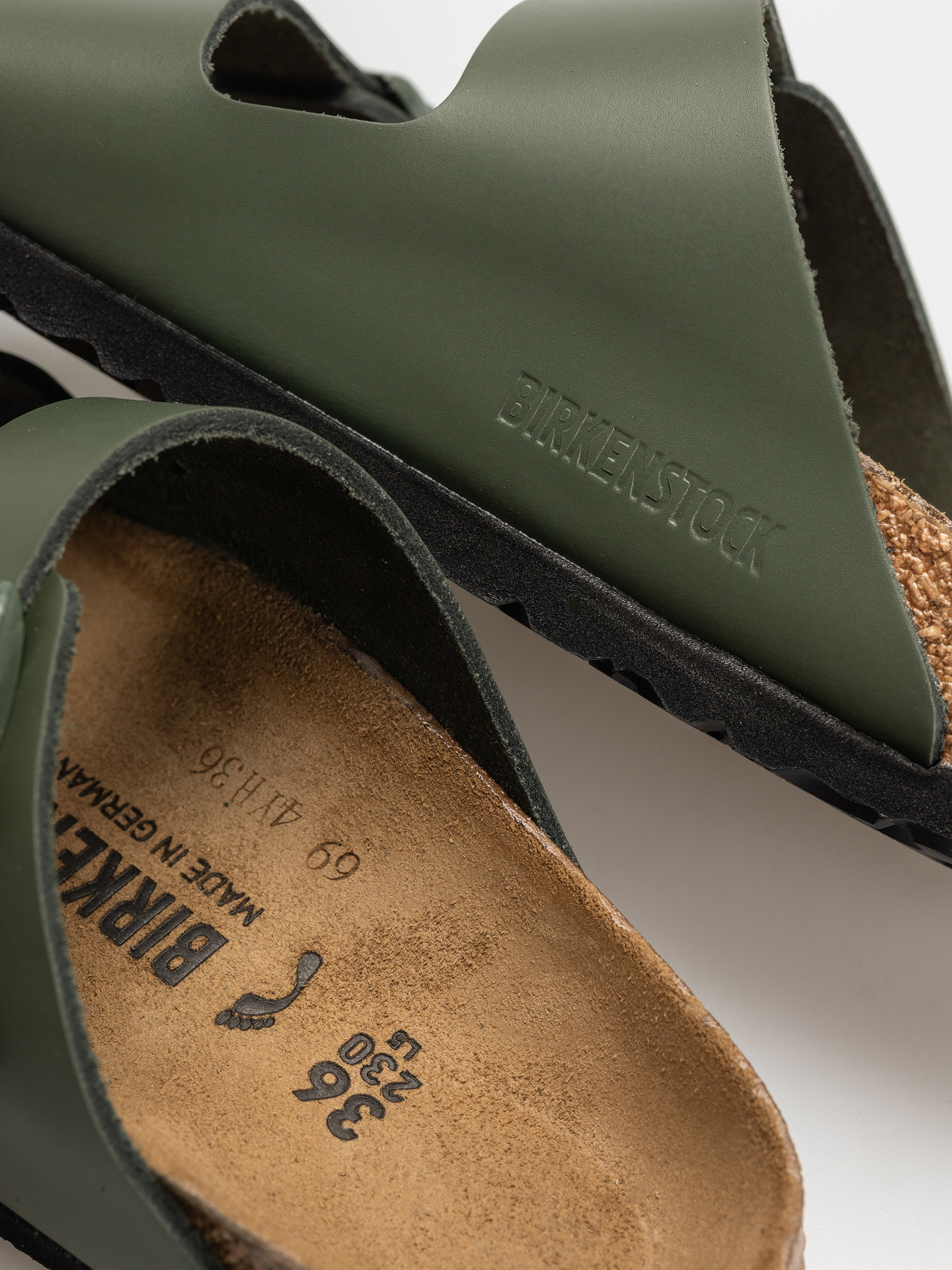 Birkenstock Flip-flops Arizona Natural Leather Narrow Wmn (thyme)