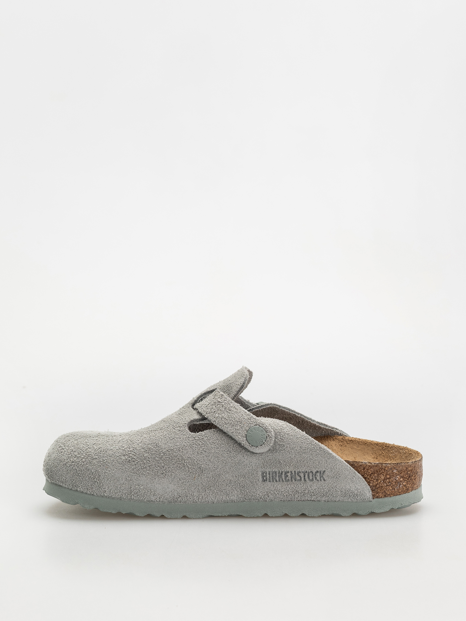 Birkenstock Flip-flops Boston Suede Leather Narrow Wmn (pure sage)