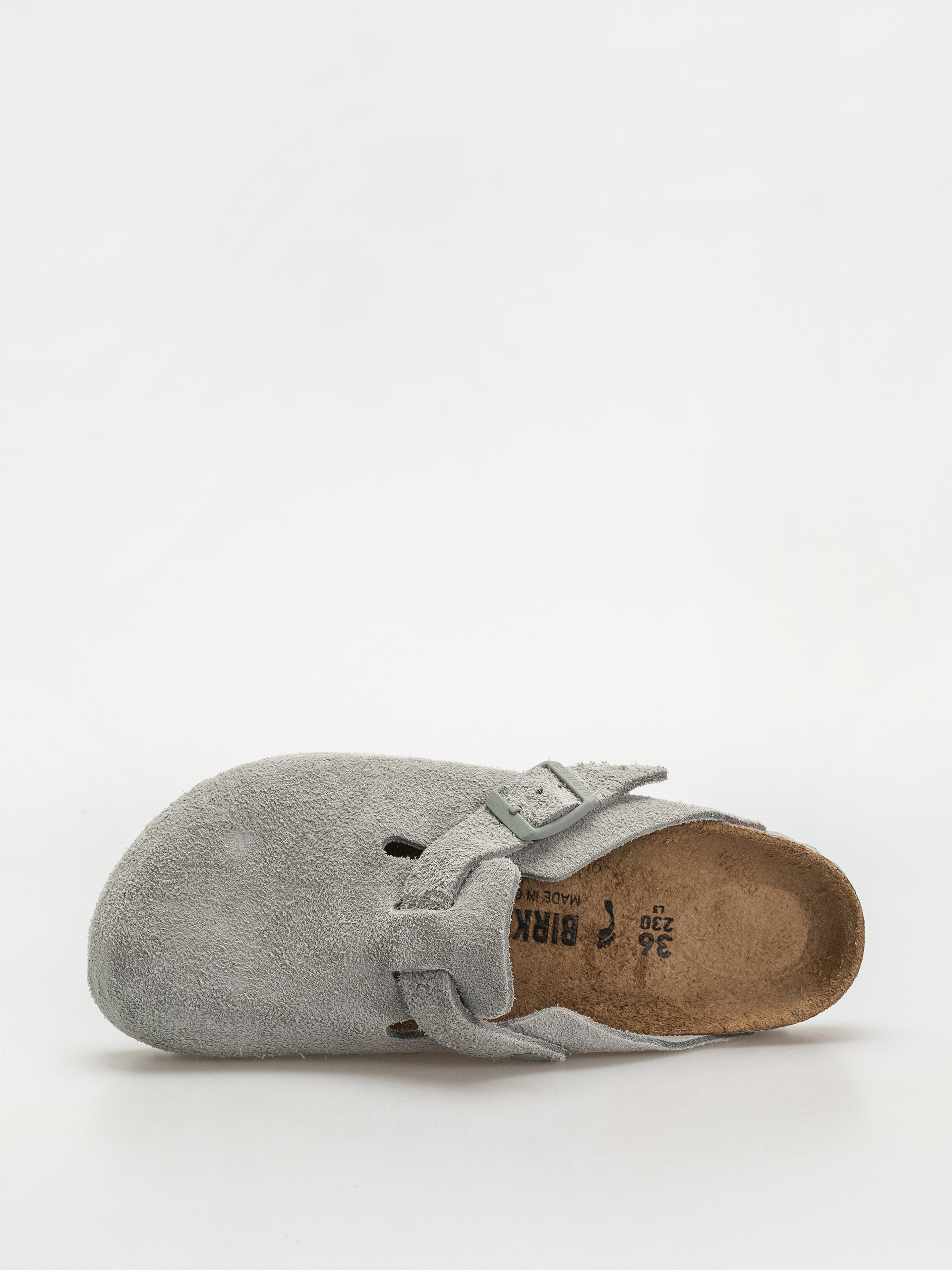 Birkenstock Flip-flops Boston Suede Leather Narrow Wmn (pure sage)