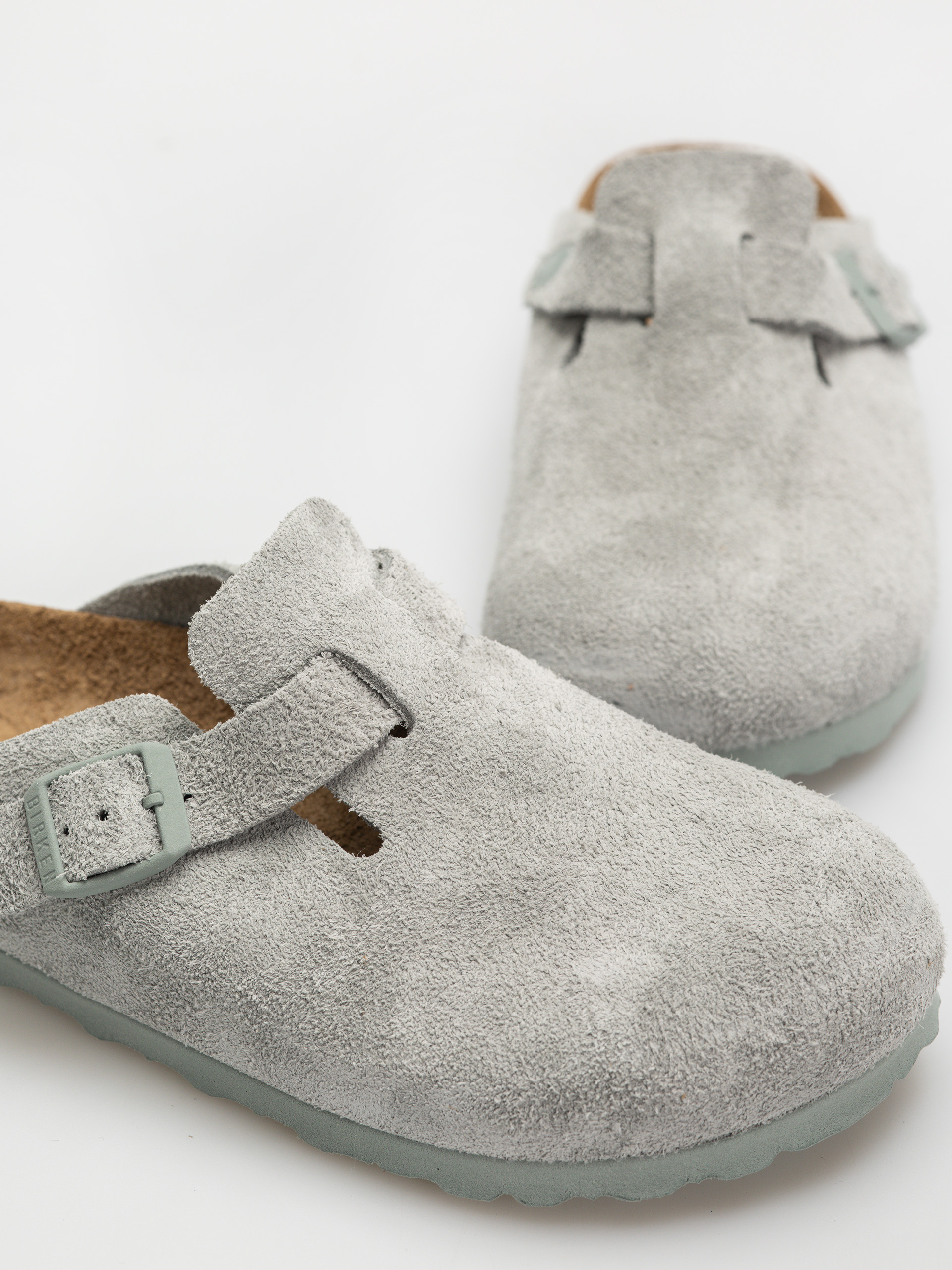 Birkenstock Flip-flops Boston Suede Leather Narrow Wmn - grey