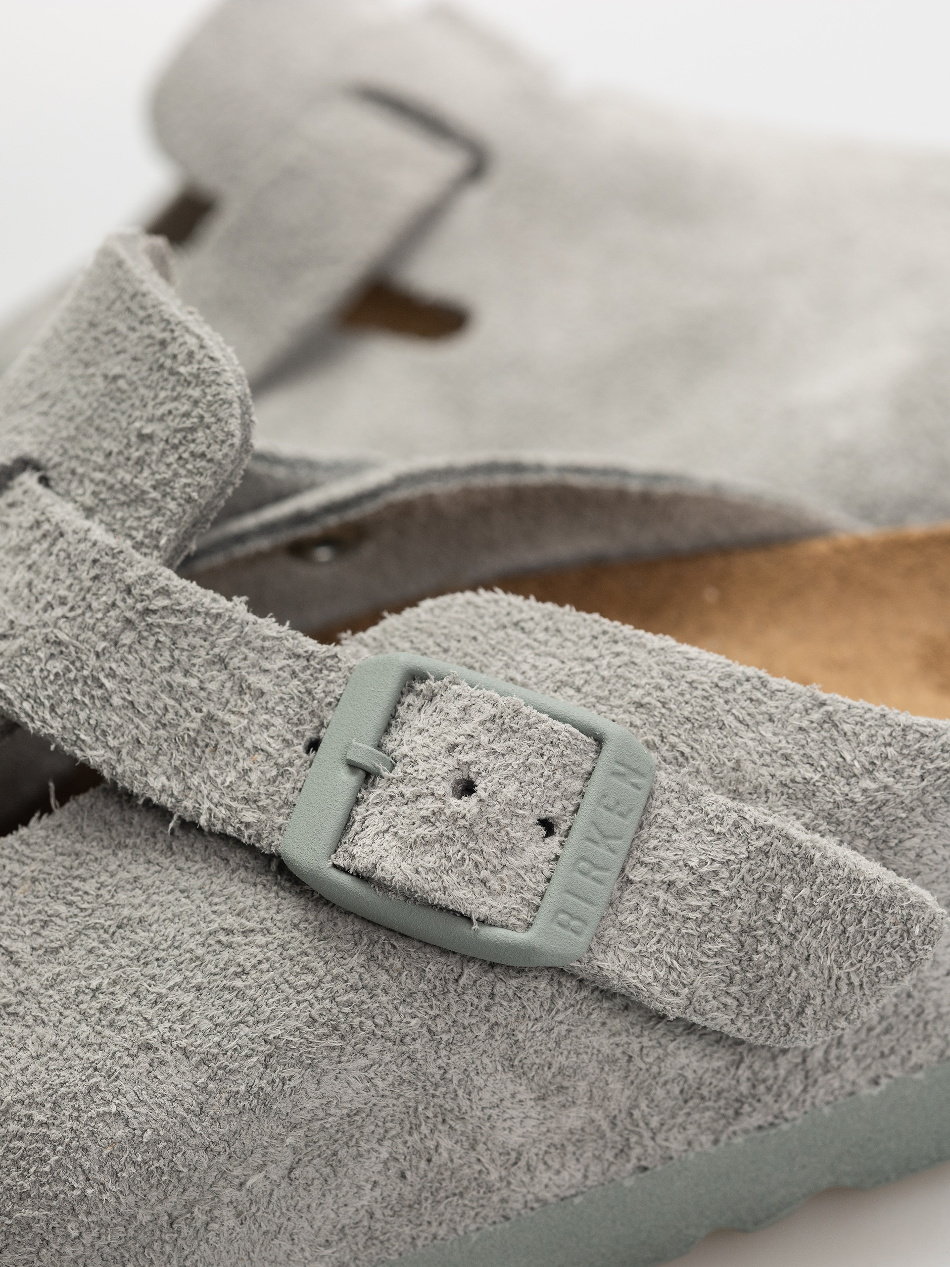 Birkenstock Flip-flops Boston Suede Leather Narrow Wmn - grey