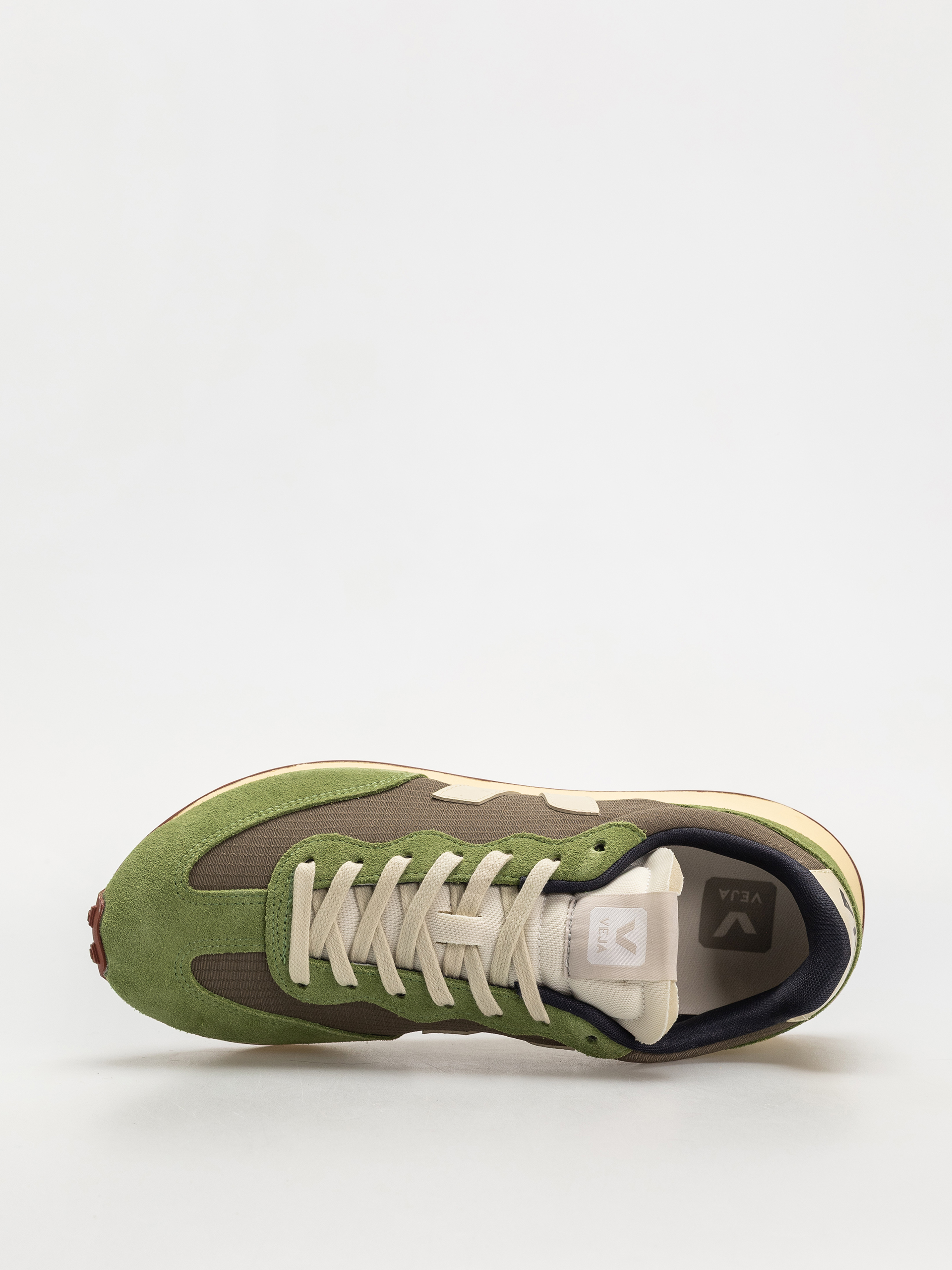 【送料&関税込】Veja Rio Branco Ii Sneakers In Green Suede A VEJA Rio Branco leather-trimmed suede and Alveomesh sneakers