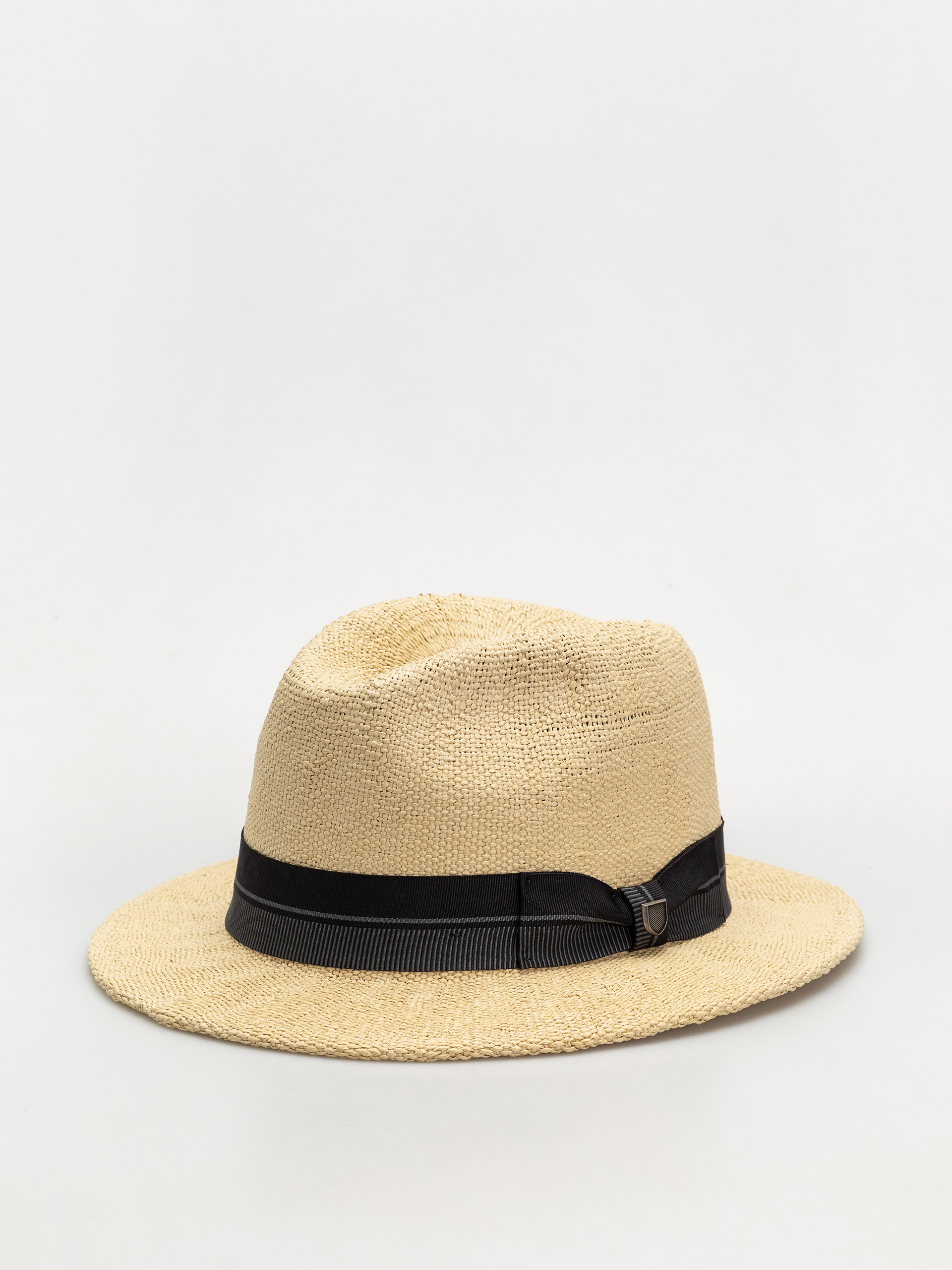 Brixton Natural Straw Hat with Black Band Jo Palm Straw Rancher Fedora Hat – Village Hat Shop main image 2