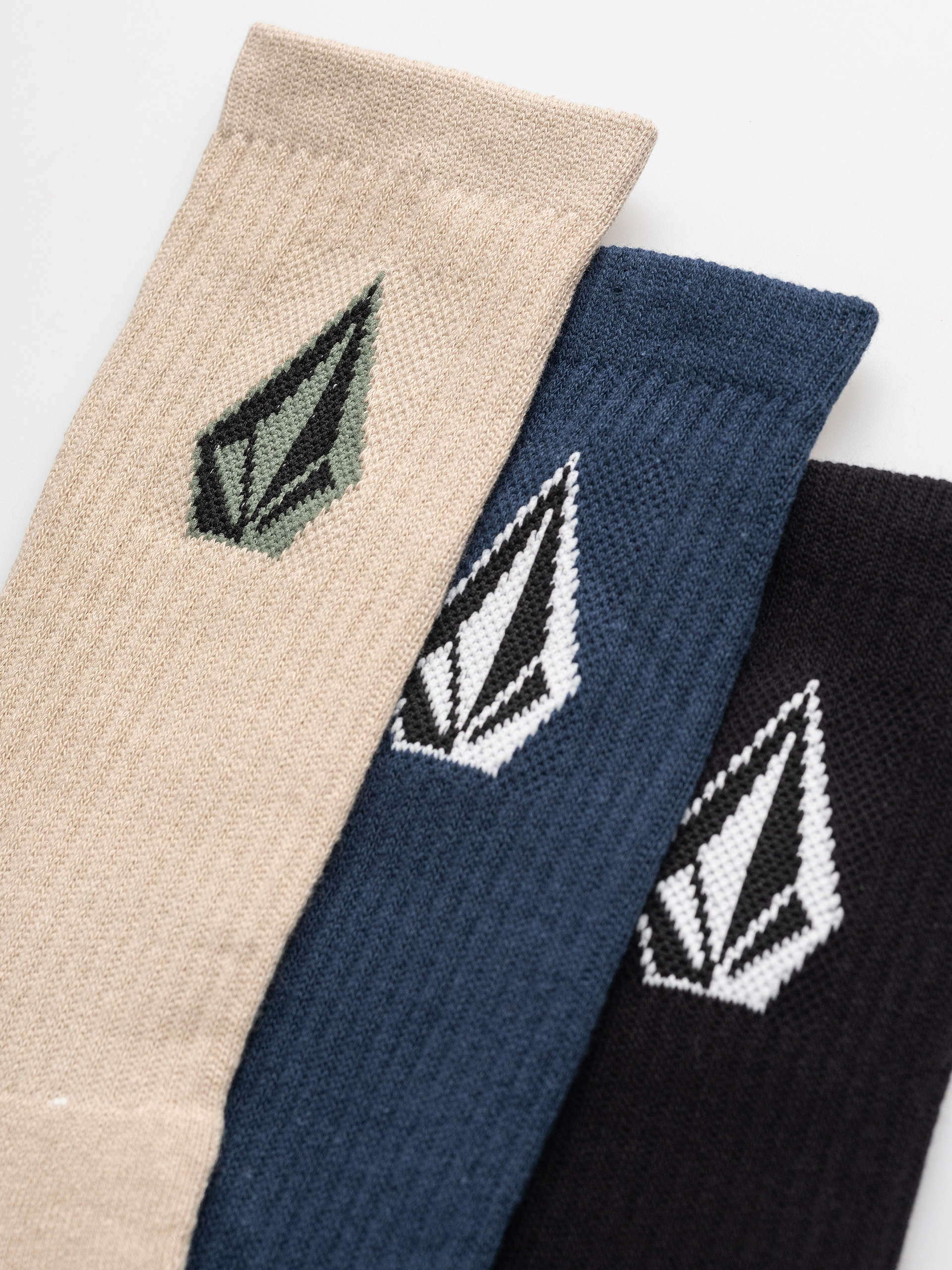 Volcom Full Stone Mix 3Pk Socks (pale khaki)