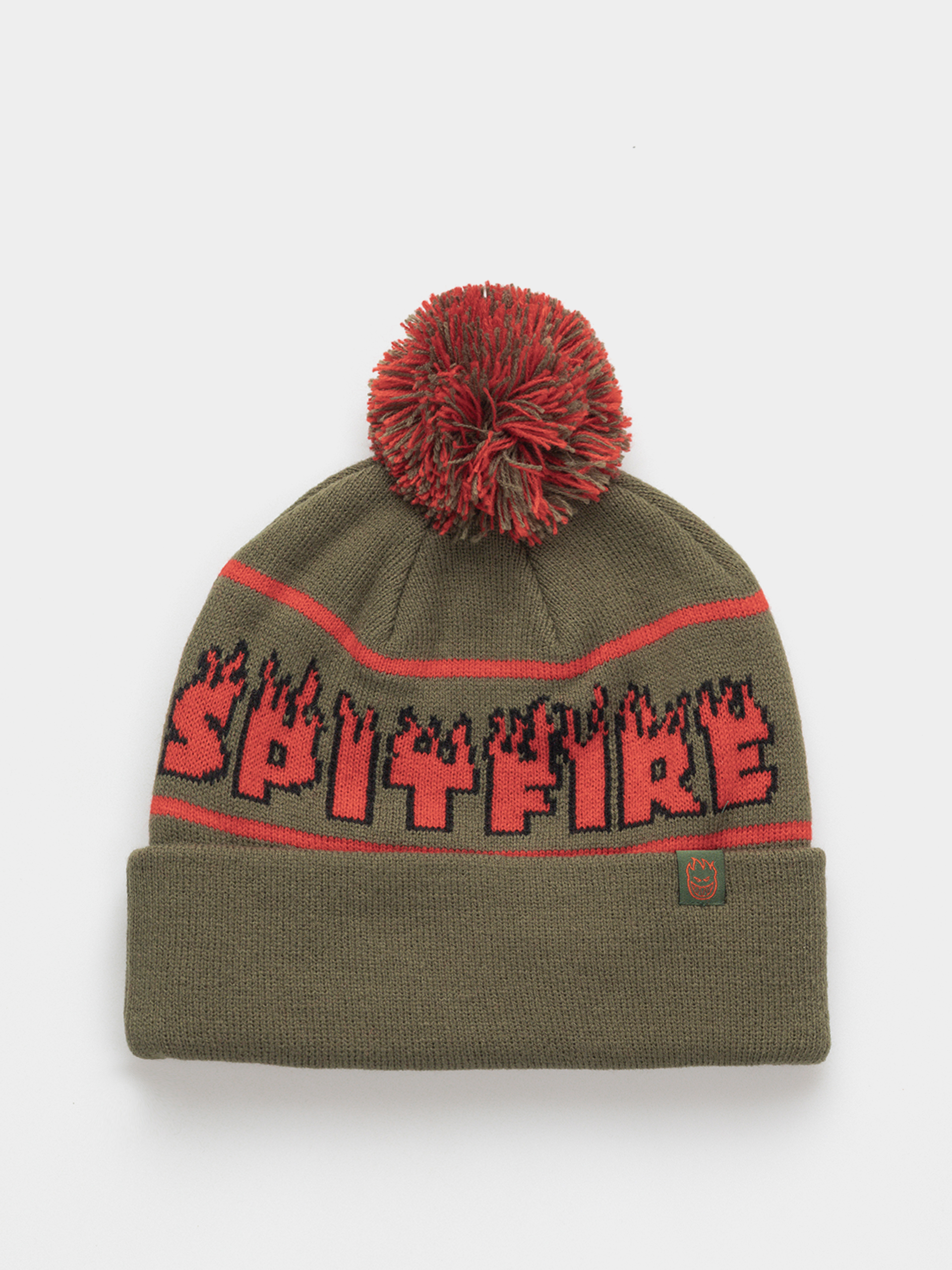 Spitfire Demonseed Script Beanie (olive/red/black)