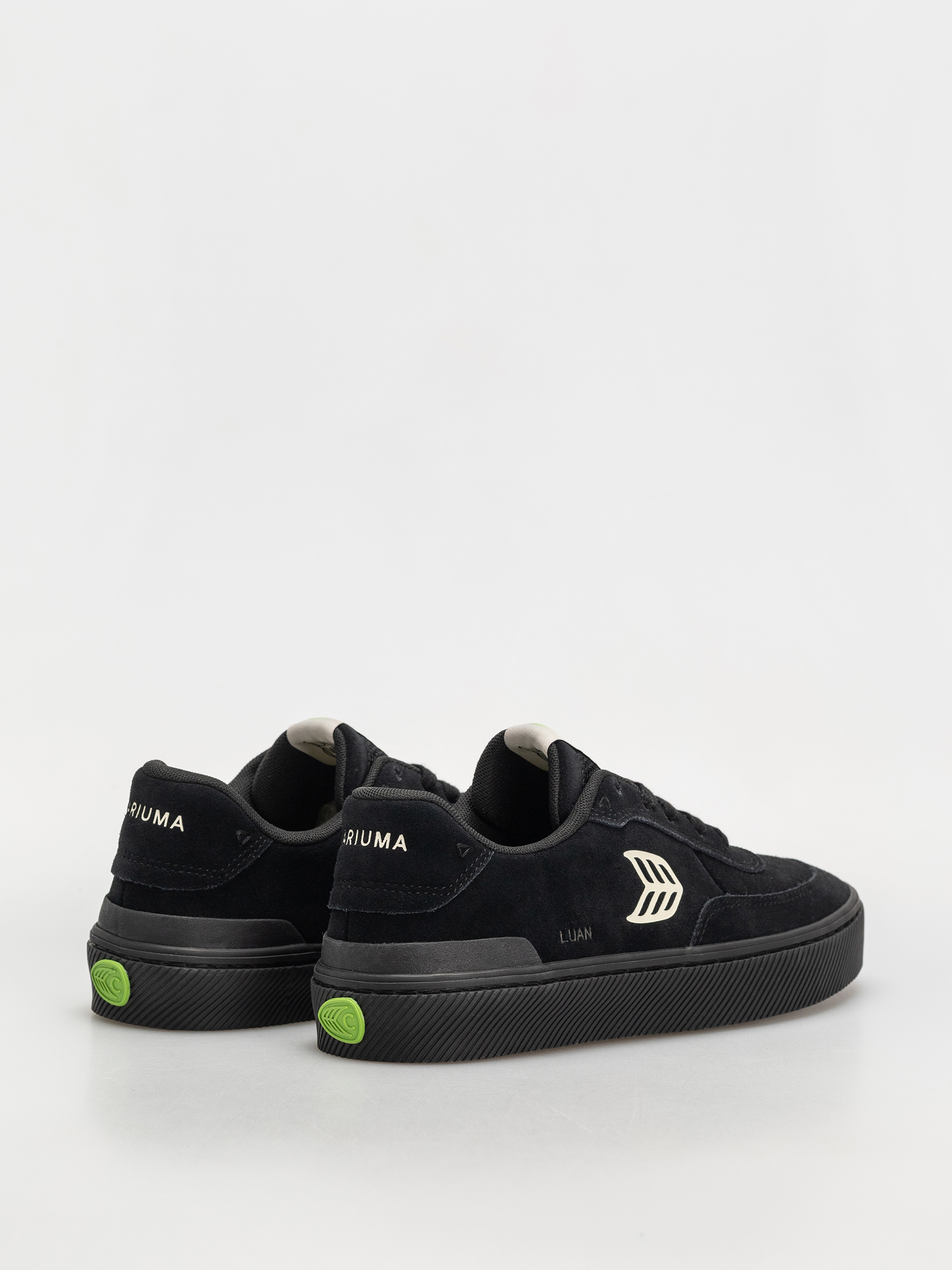 Cariuma Luan Pro Shoes (all black suede ivory logo)