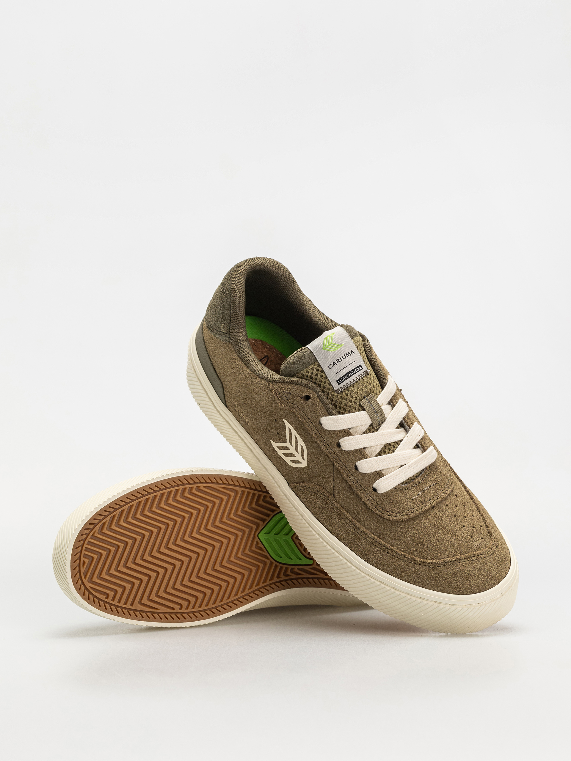 Cariuma Luan Pro Schuhe Wmn (olive green suede ivory logo burnt olive)