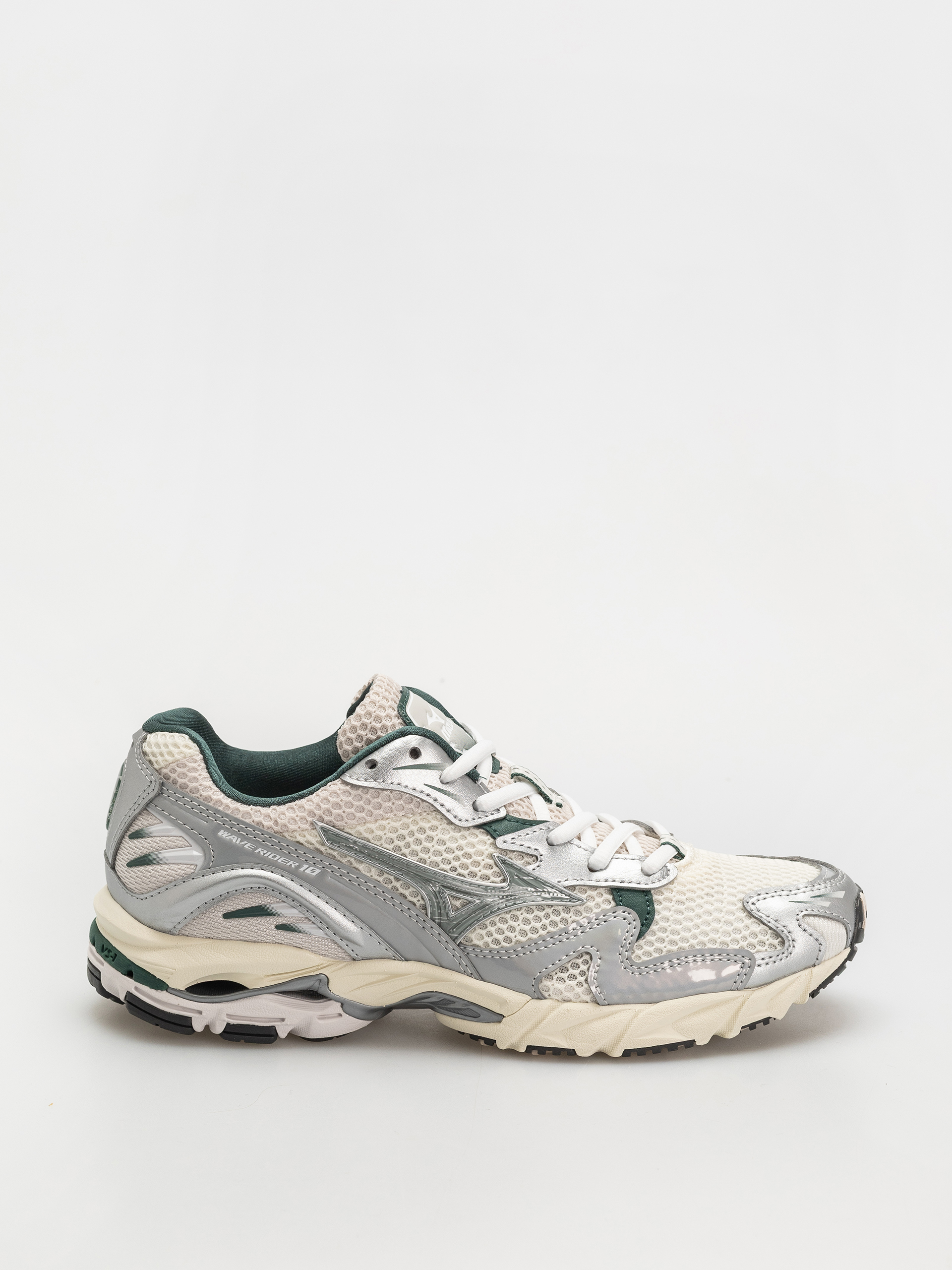 Mizuno Wave Rider 10 Shoes (snow white/slate/bistro green)
