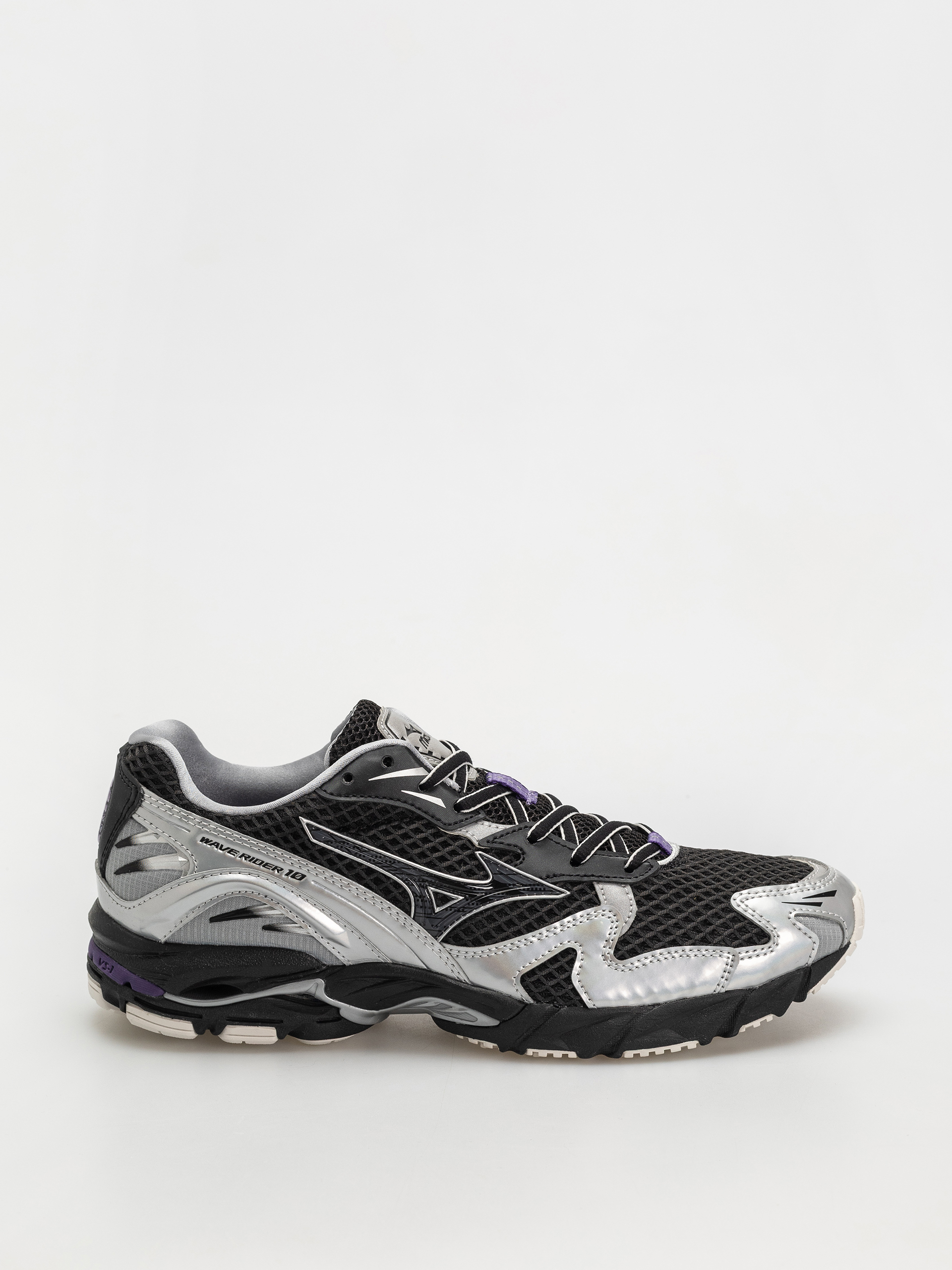 Mizuno Wave Rider 10 Schuhe (black/black sand/purple haze)