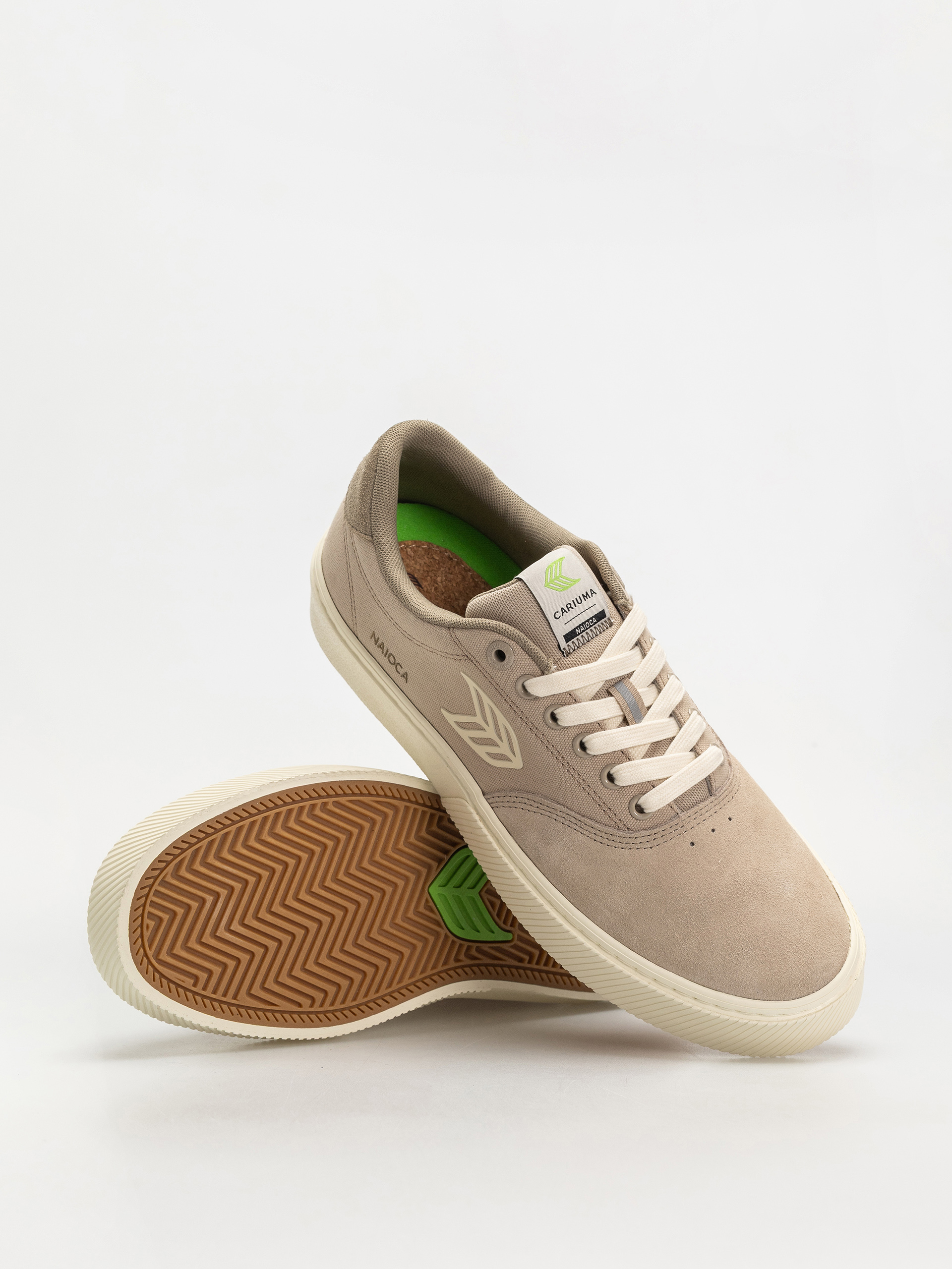 Cariuma Naioca Pro Schuhe (plaza taupe suede and canvas ivory logo laurel oak)