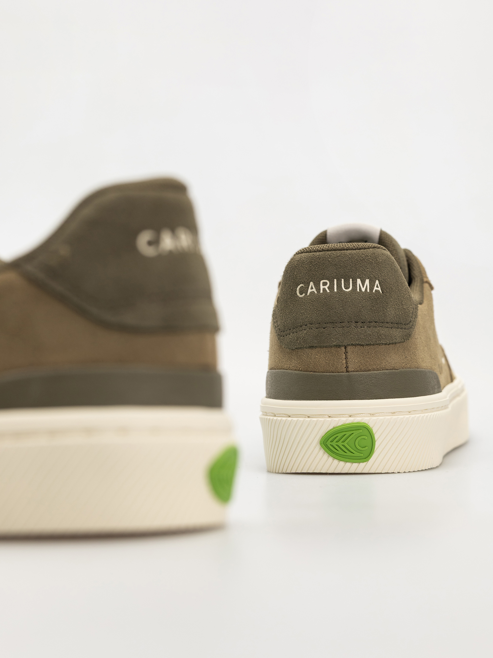 Cariuma Luan Pro Shoes (olive green suede ivory logo burnt olive)
