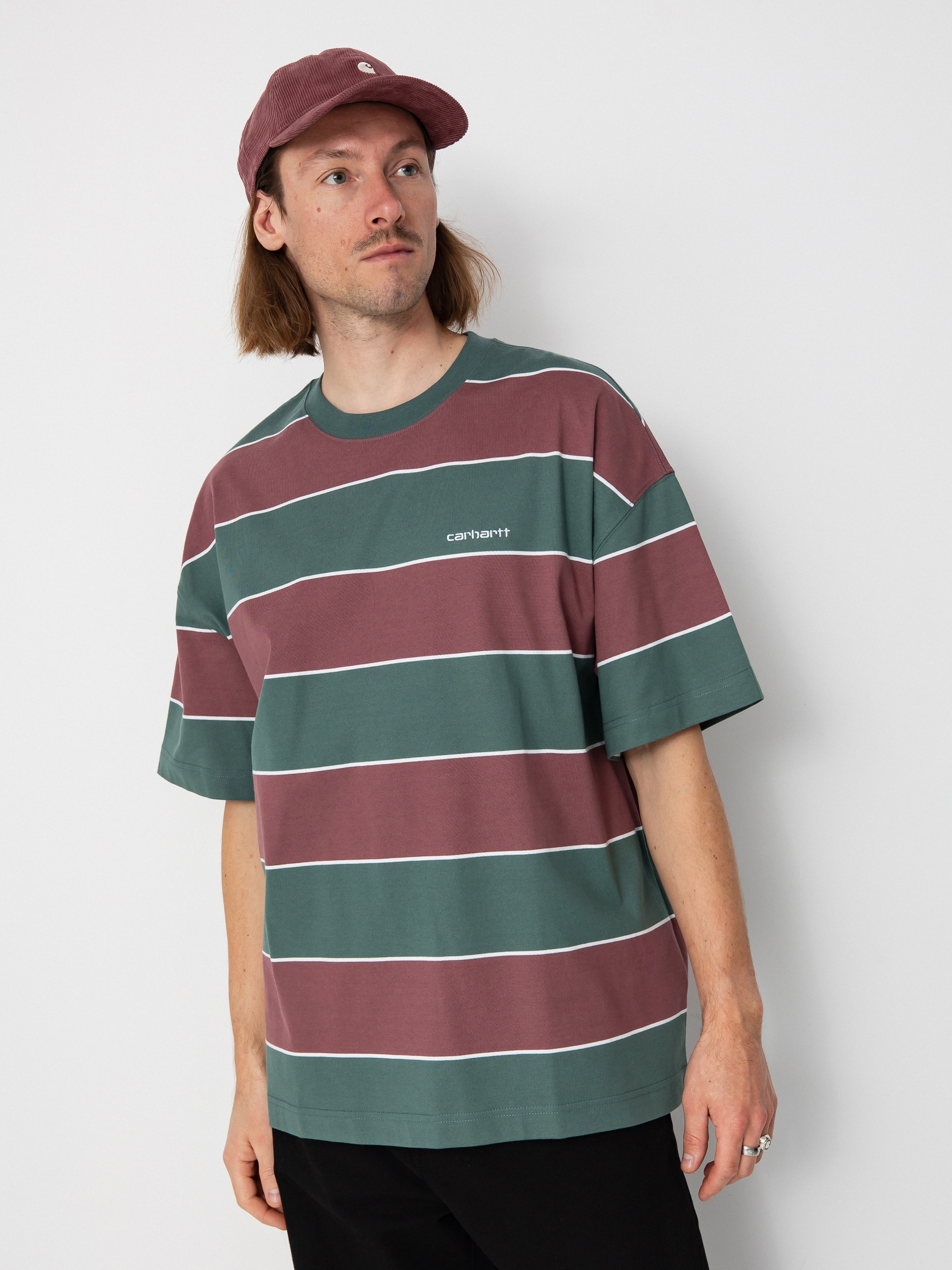 ★ドイツ発*carhartt WIP*新作*Quinby stripe Tシャツ/PINE★ Carhartt WIP S/S Quinby T-Shirt, Quinby Stripe, Silver Pine