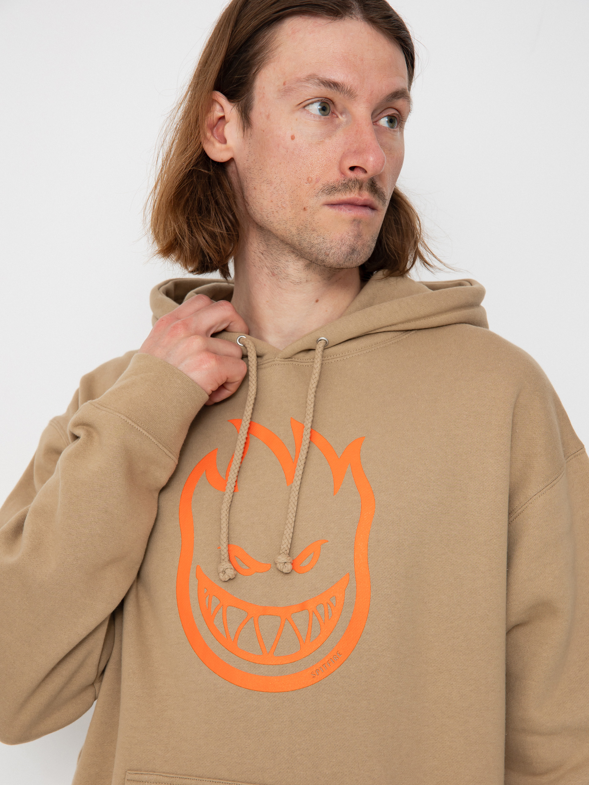 Spitfire Bighead HD Hoodie (sandstone/orange print)