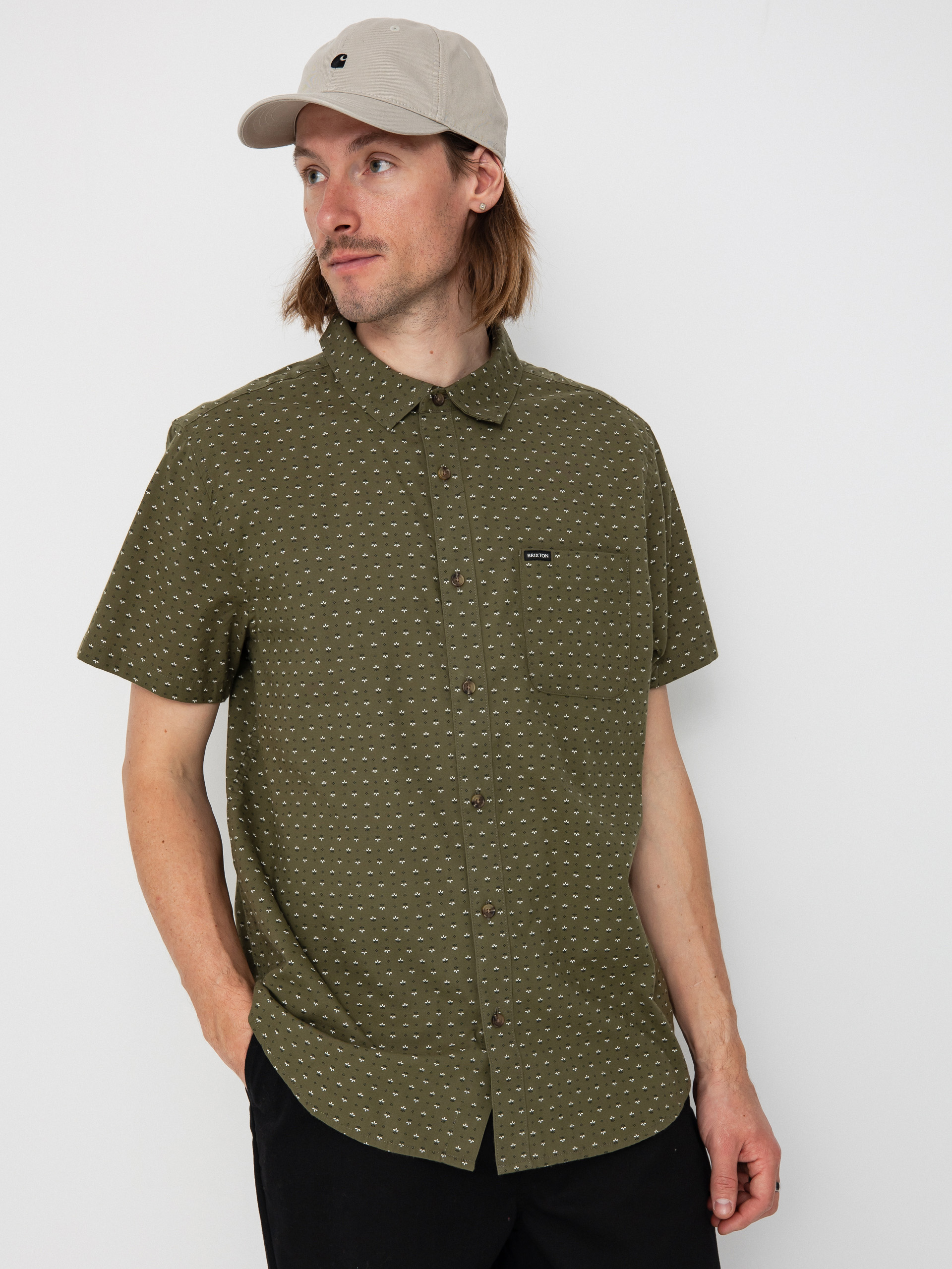 Brixton Charter Print Shirt (ivy green/micro floral)