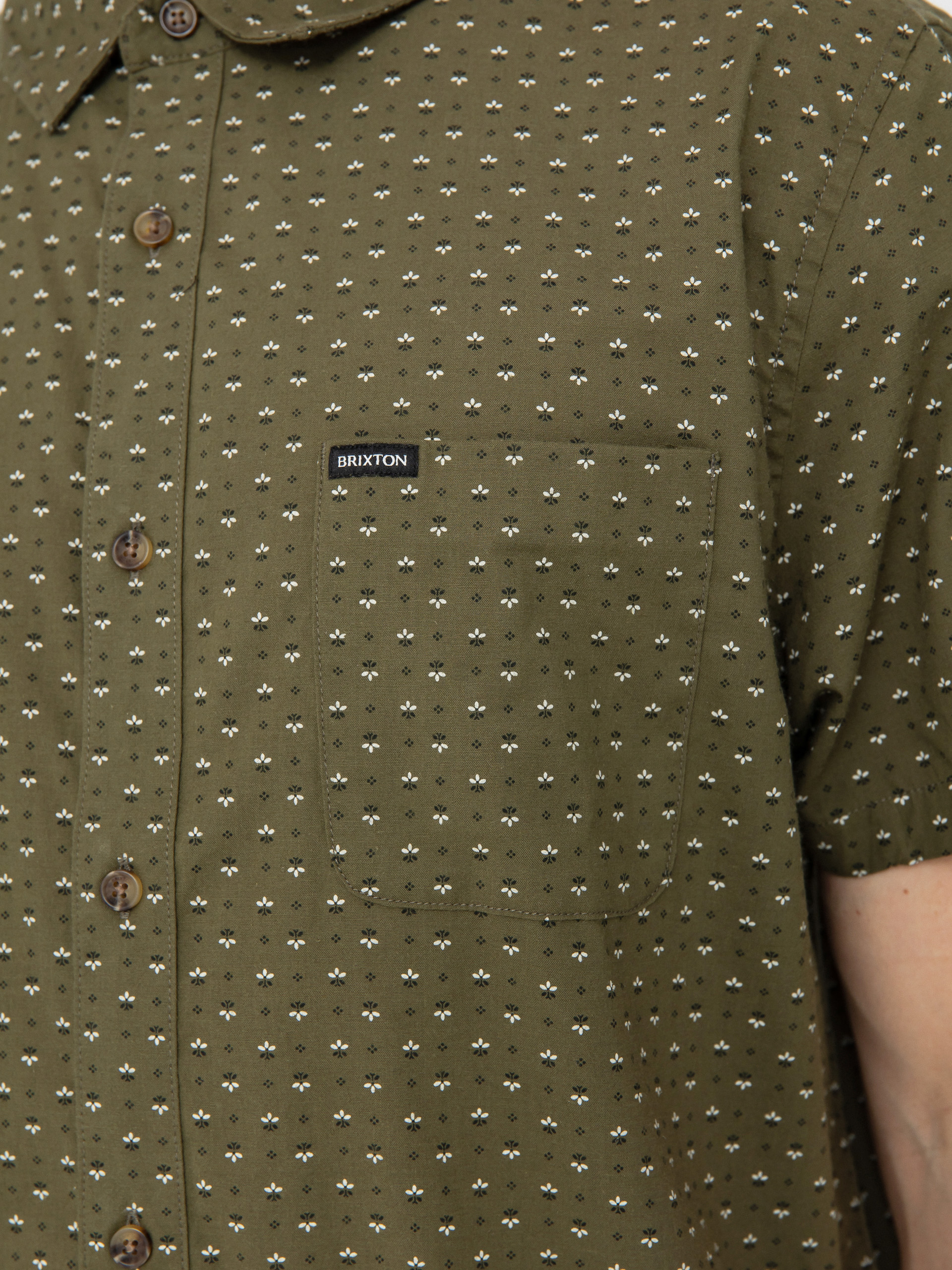Brixton Charter Print Shirt (ivy green/micro floral)