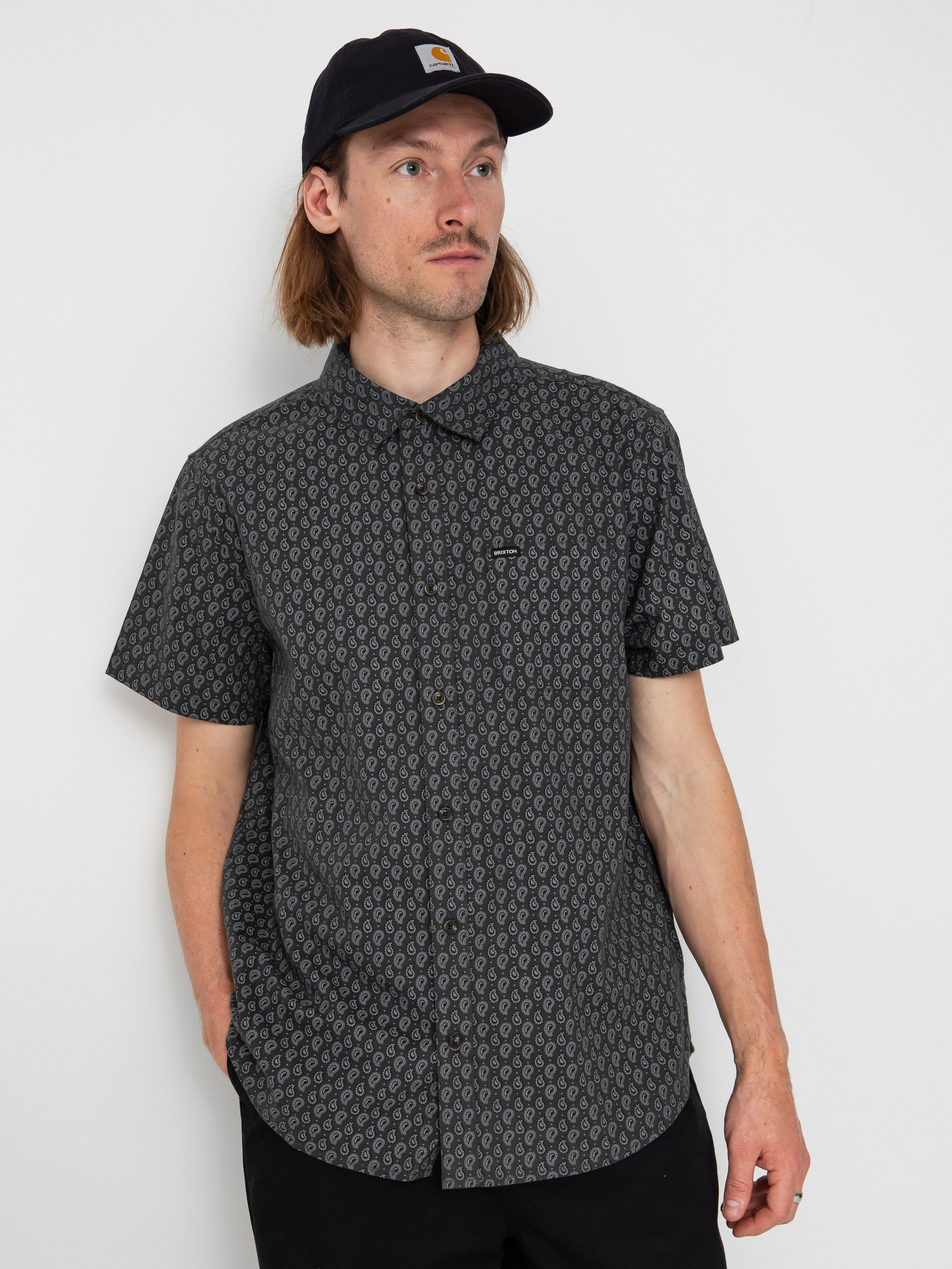 Brixton Charter Print Hemd (washed black/paisley)