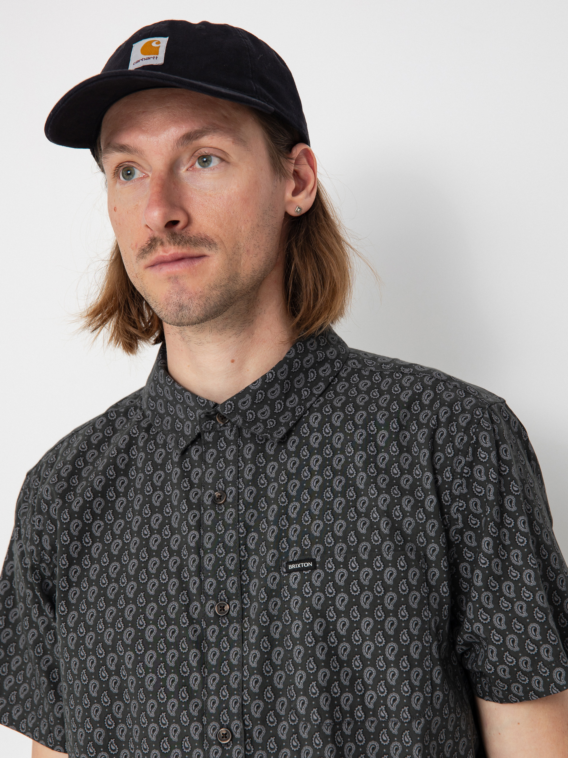 Brixton Charter Print Shirt (washed black/paisley)