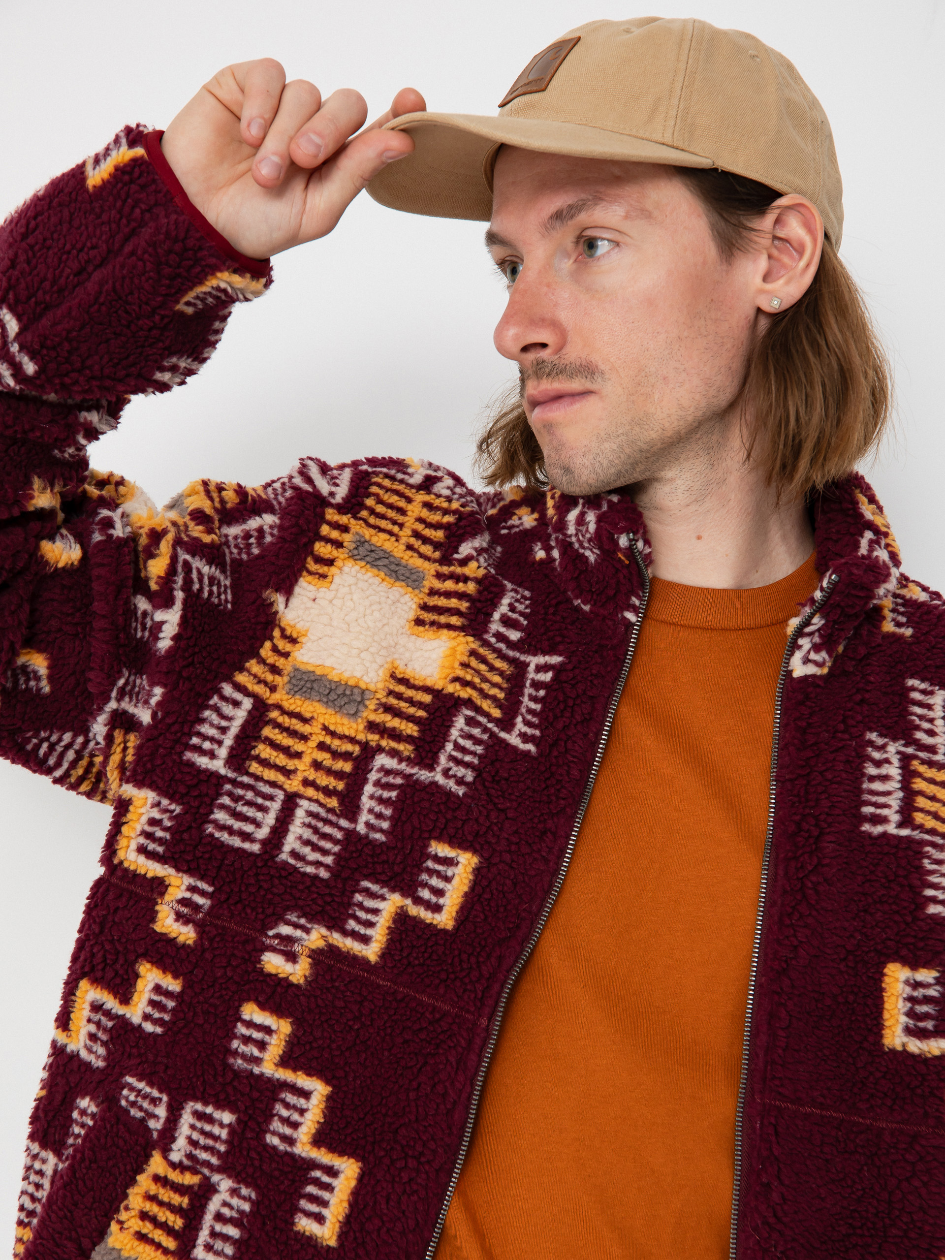 Brixton Arctic Fleece Mock Neck Jacket - burgundy (light cabernet)