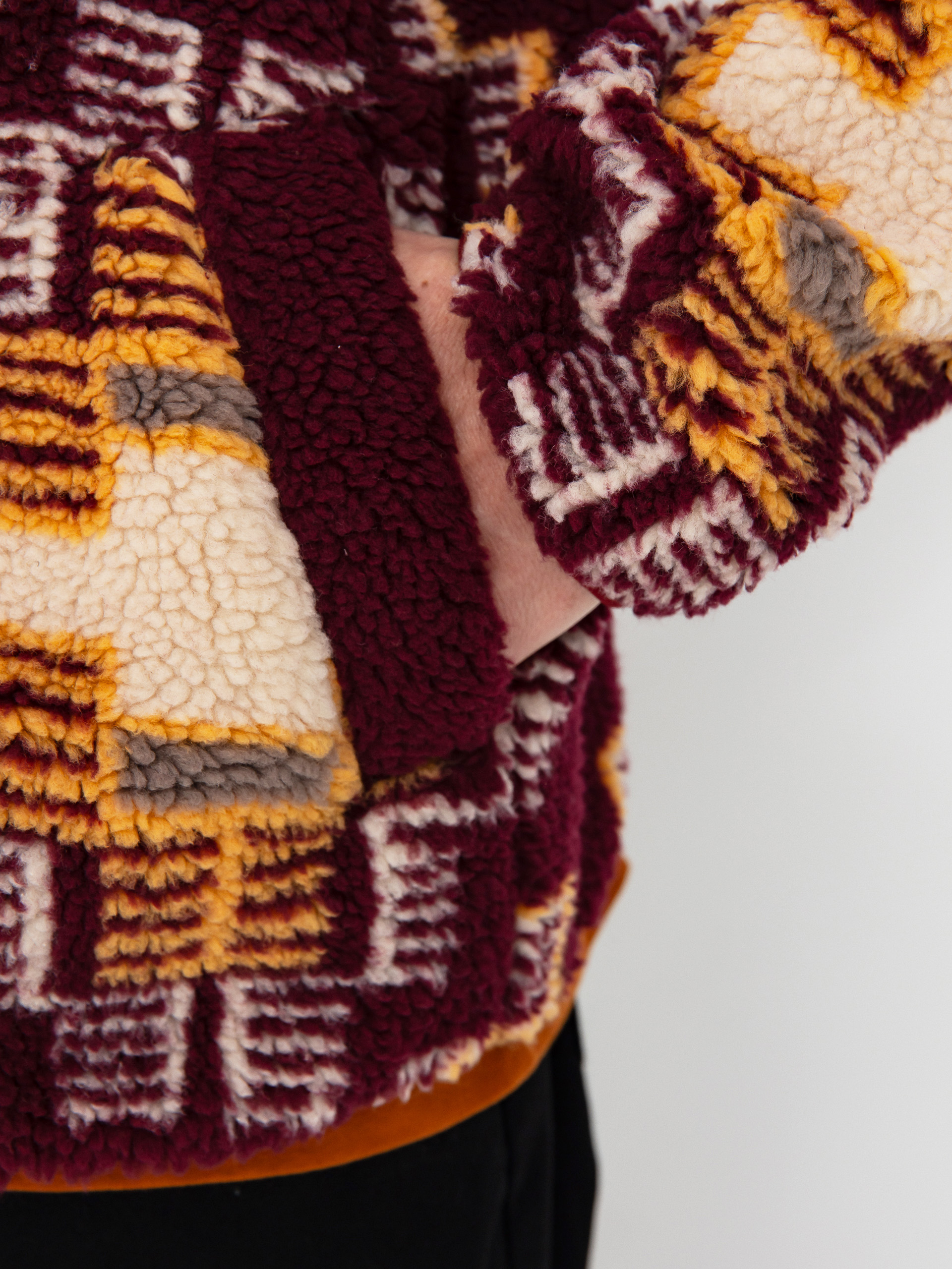 Brixton Arctic Fleece Mock Neck Jacket (light cabernet)