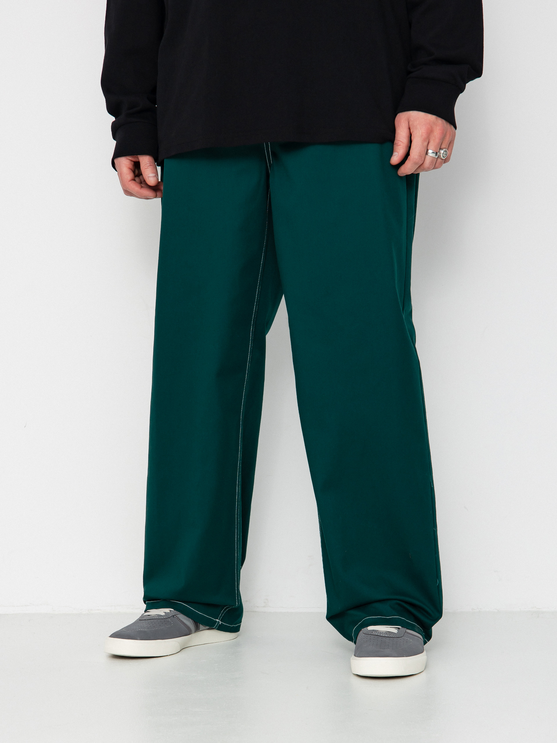 Brixton Baggy Skate Pants (deep emerald)
