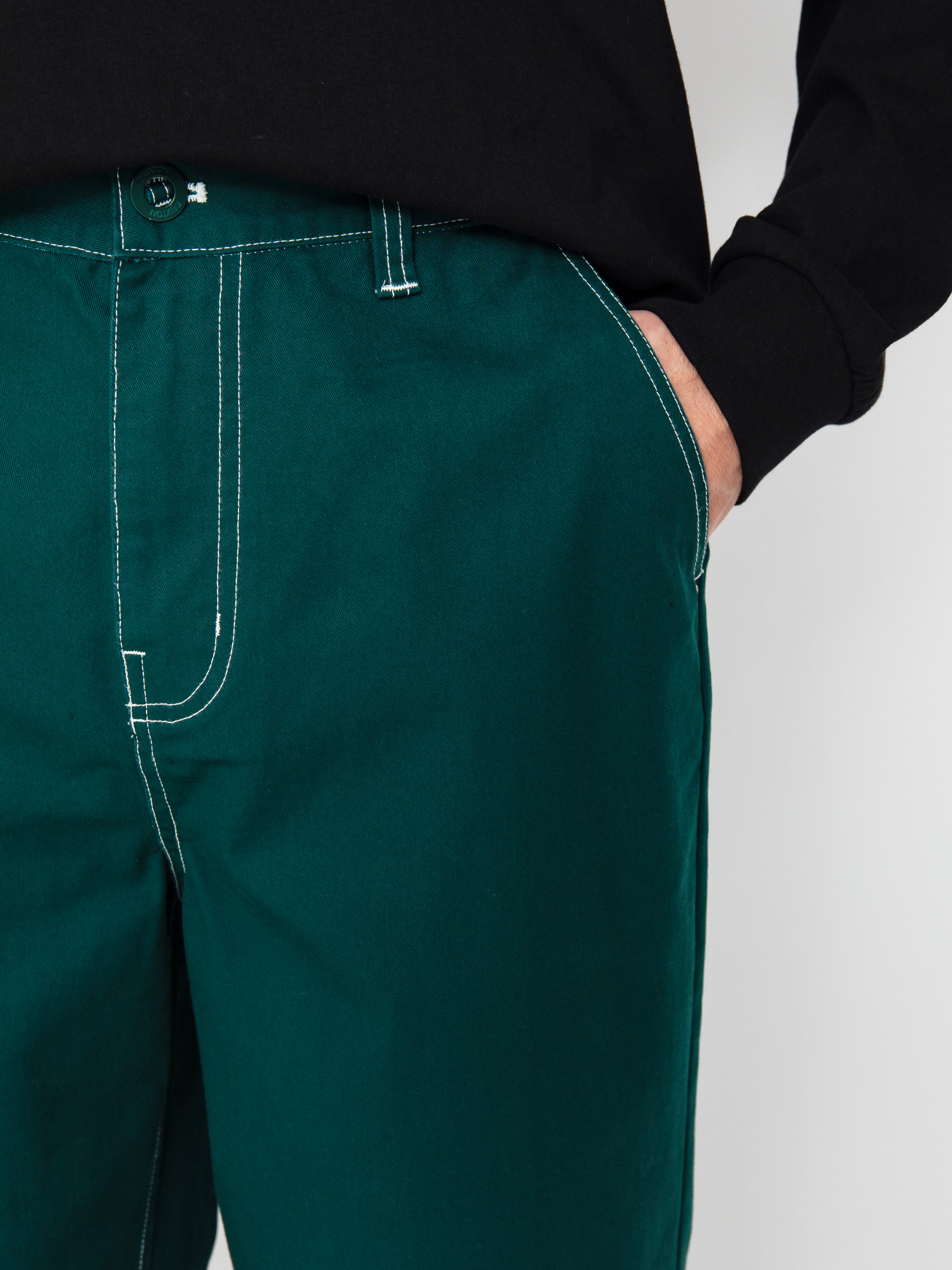 Brixton Baggy Skate Hose (deep emerald)