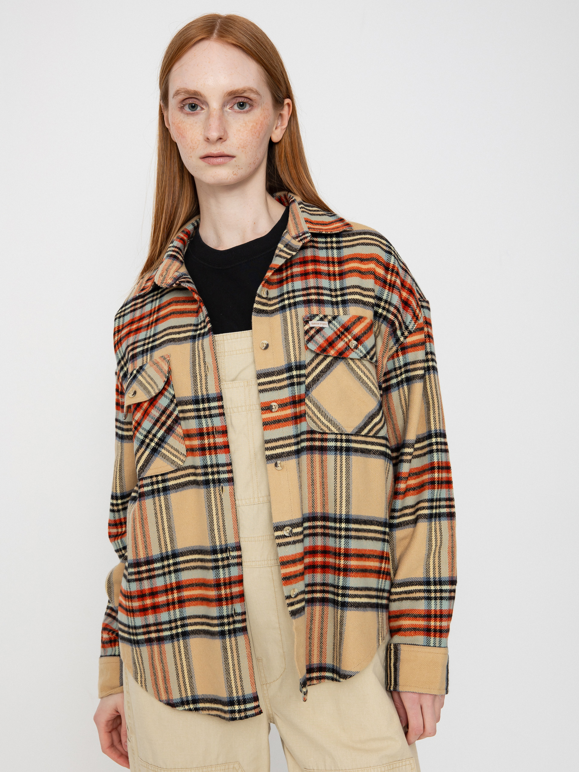 Brixton Bowery Classic Flannel Wmn Hemd (sand/burnt brick/black plaid)