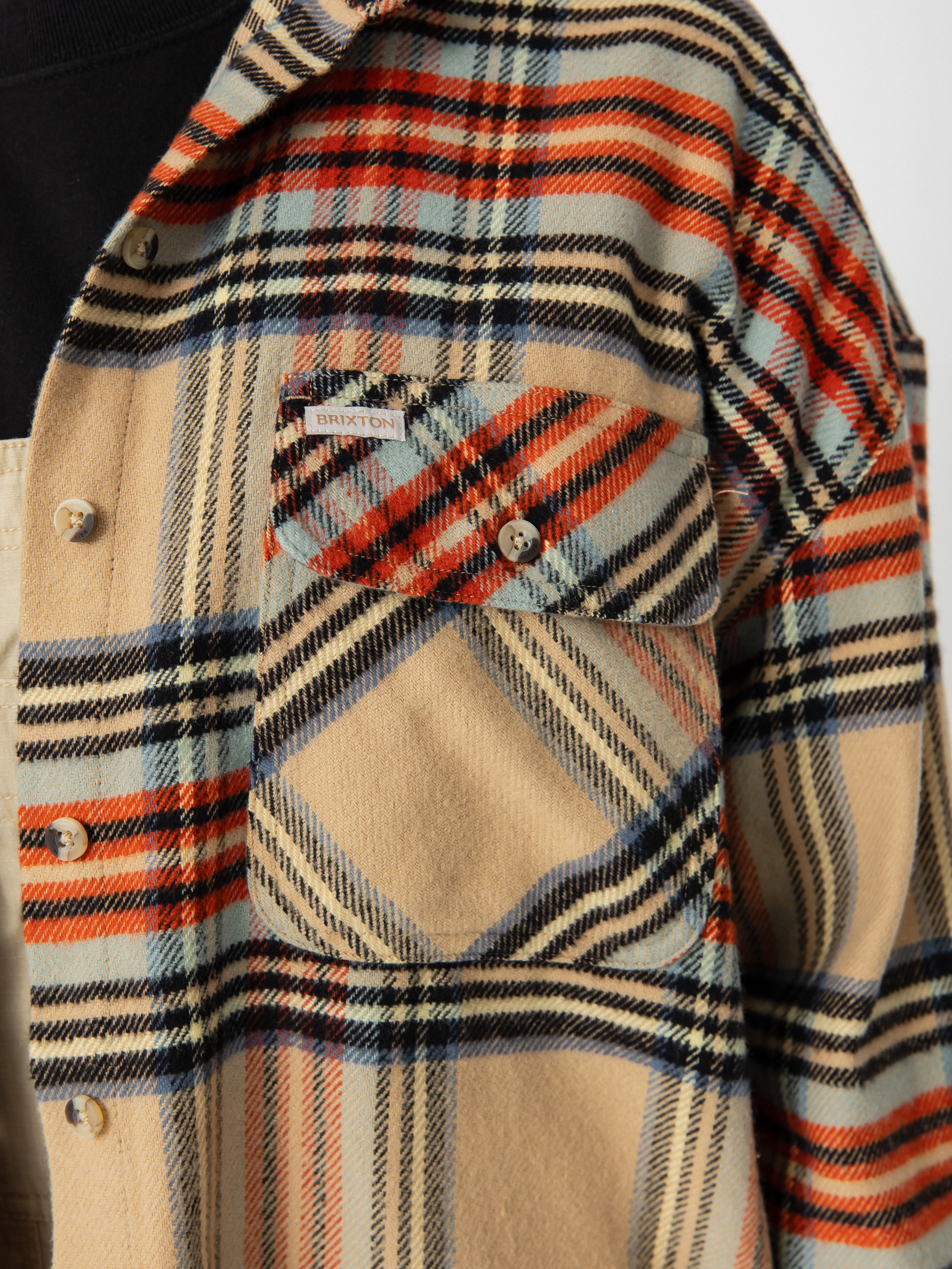 Brixton Bowery Classic Flannel Shirt Wmn (sand/burnt brick/black plaid)