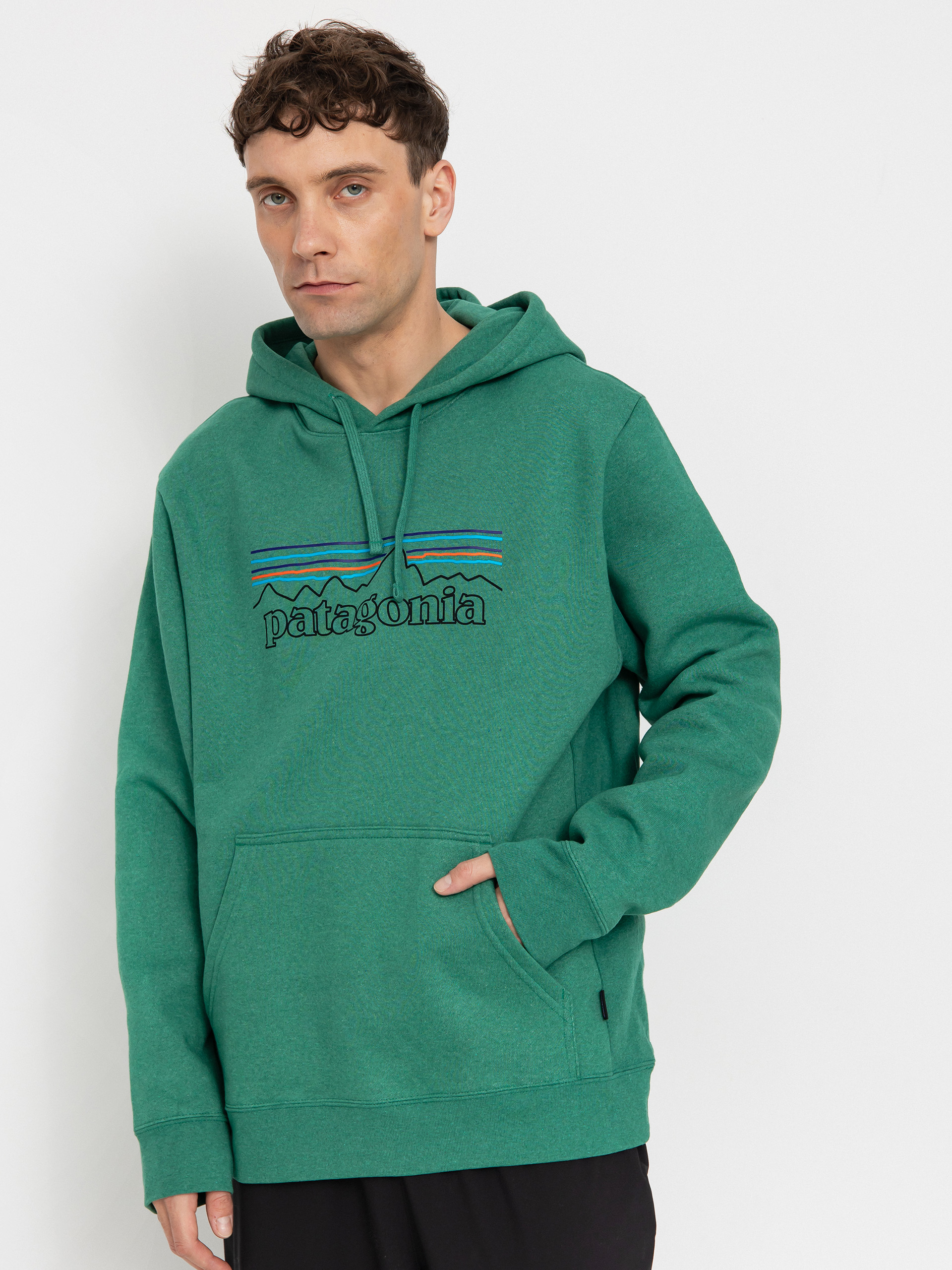 Patagonia P 6 Logo Uprisal HD Hoodie (p-6 outline/heartleaf green)