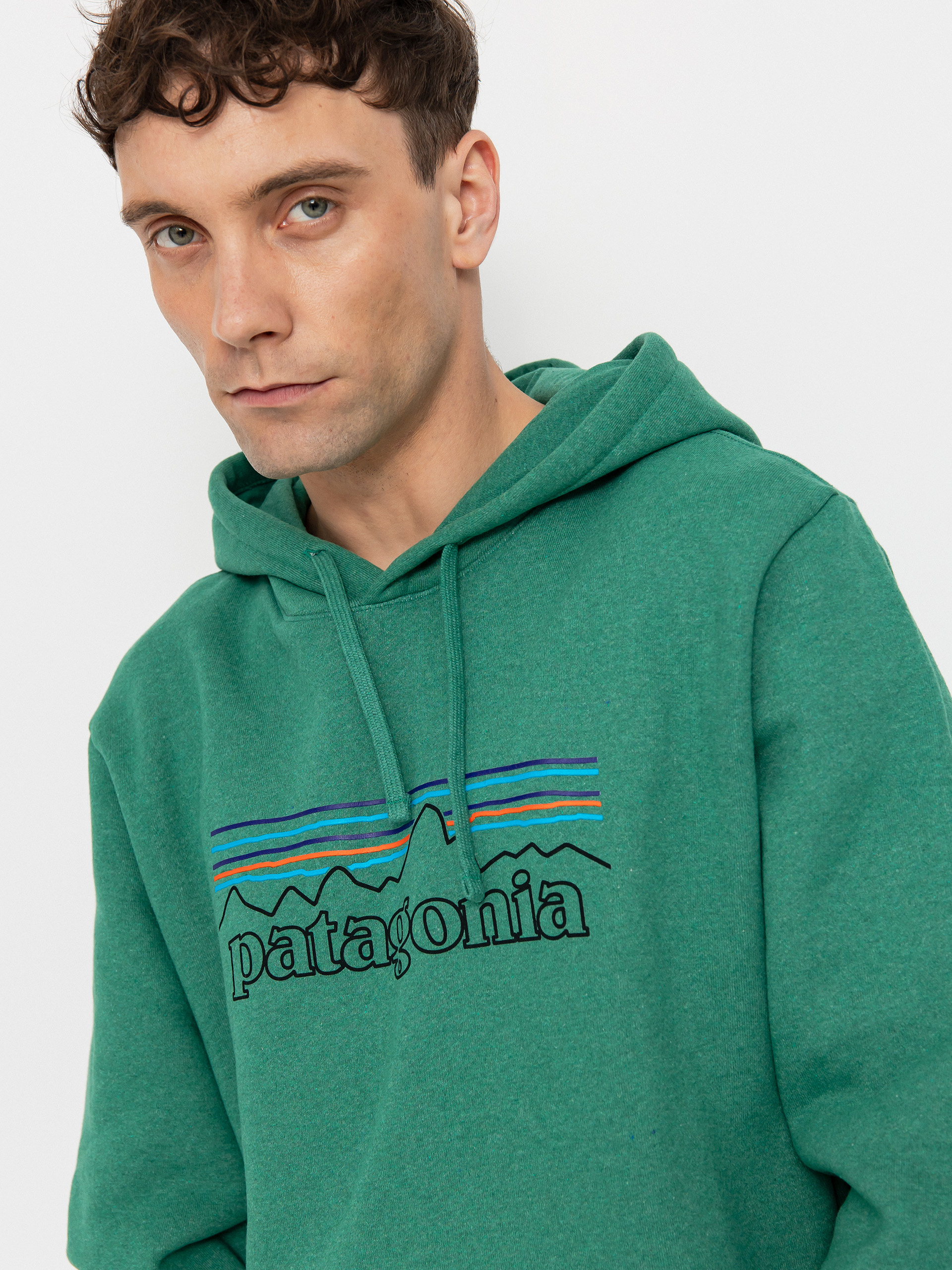 Patagonia P 6 Logo Uprisal HD Hoodie (p-6 outline/heartleaf green)