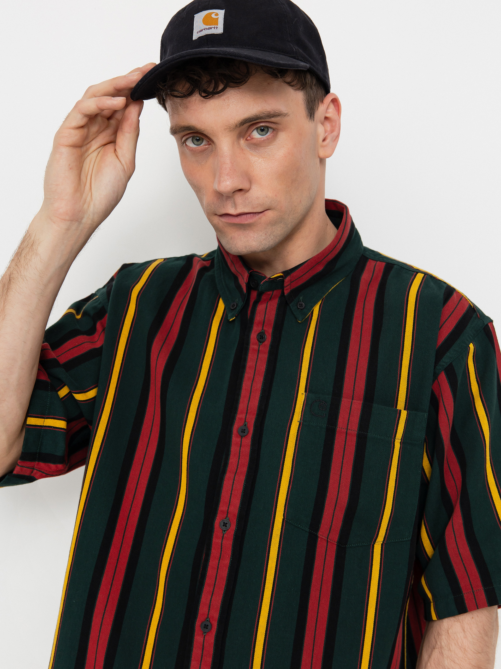 Carhartt WIP Jarrell Shirt (jarrell stripe/conifer/black)