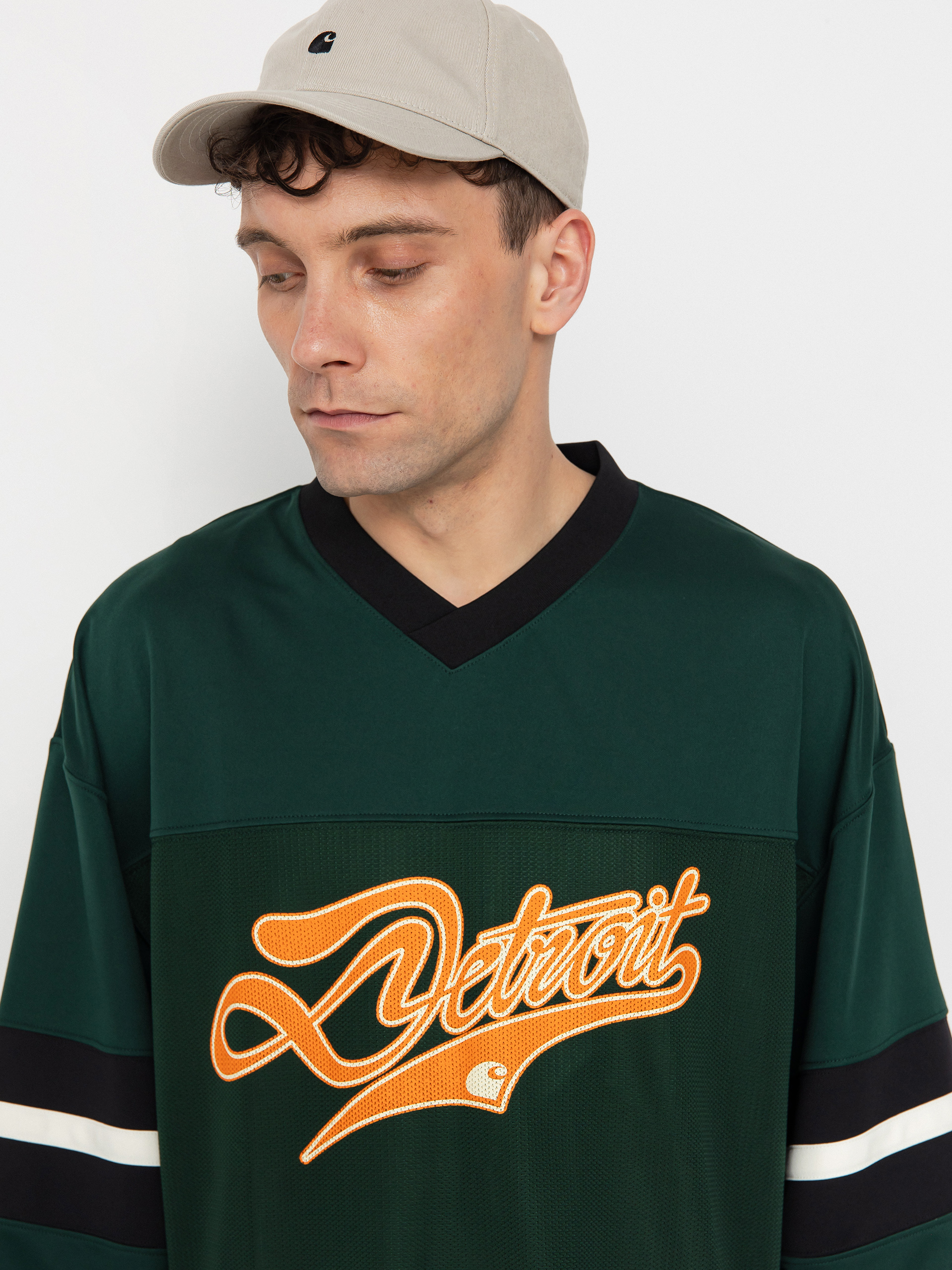 Carhartt WIP Detroit Mesh Longsleeve - green (conifer/black/wax)