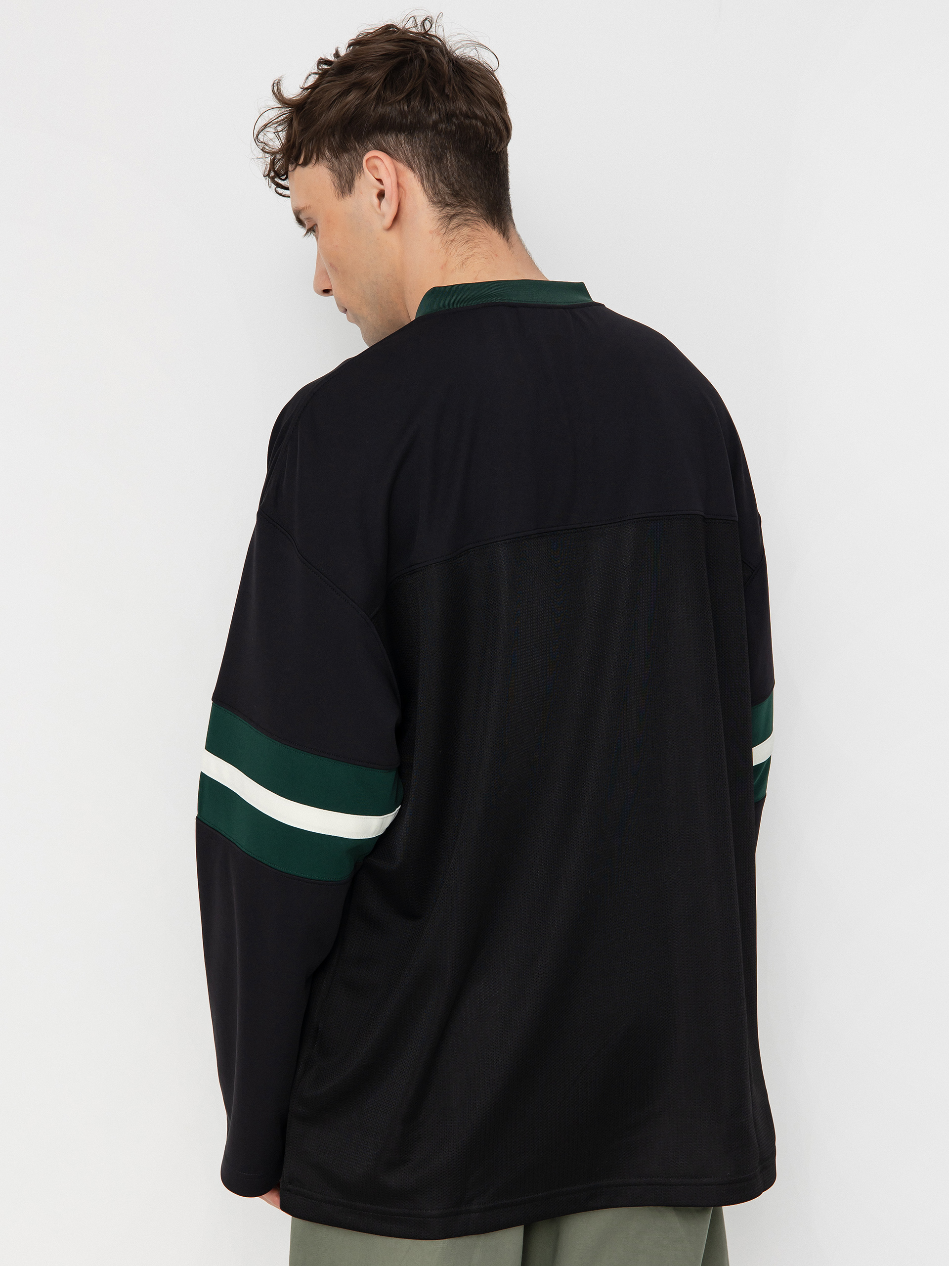 Carhartt WIP Detroit Mesh Longsleeve - black (black/conifer/wax)