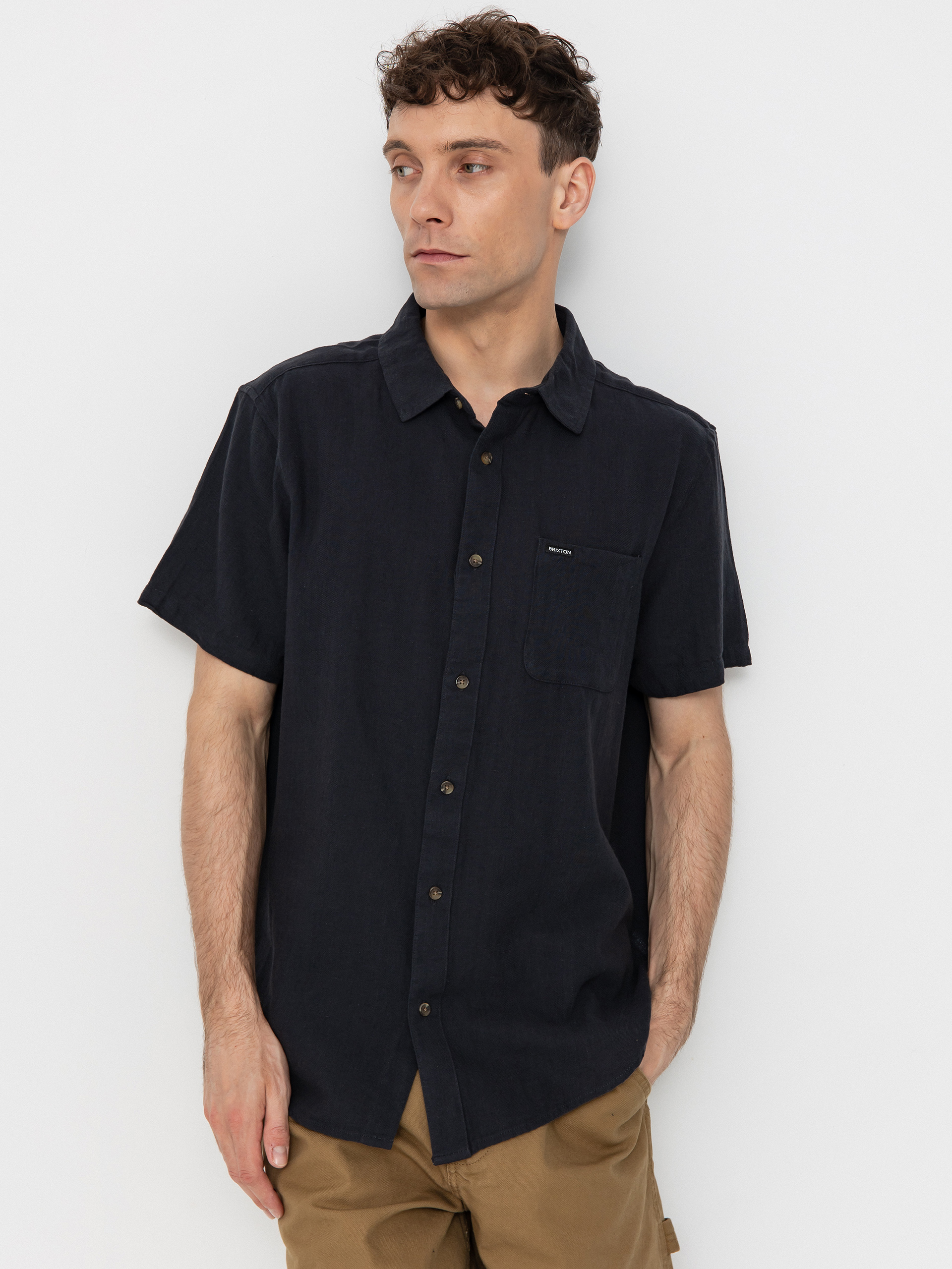 Brixton Charter Org Cttn Hemd (washed black)