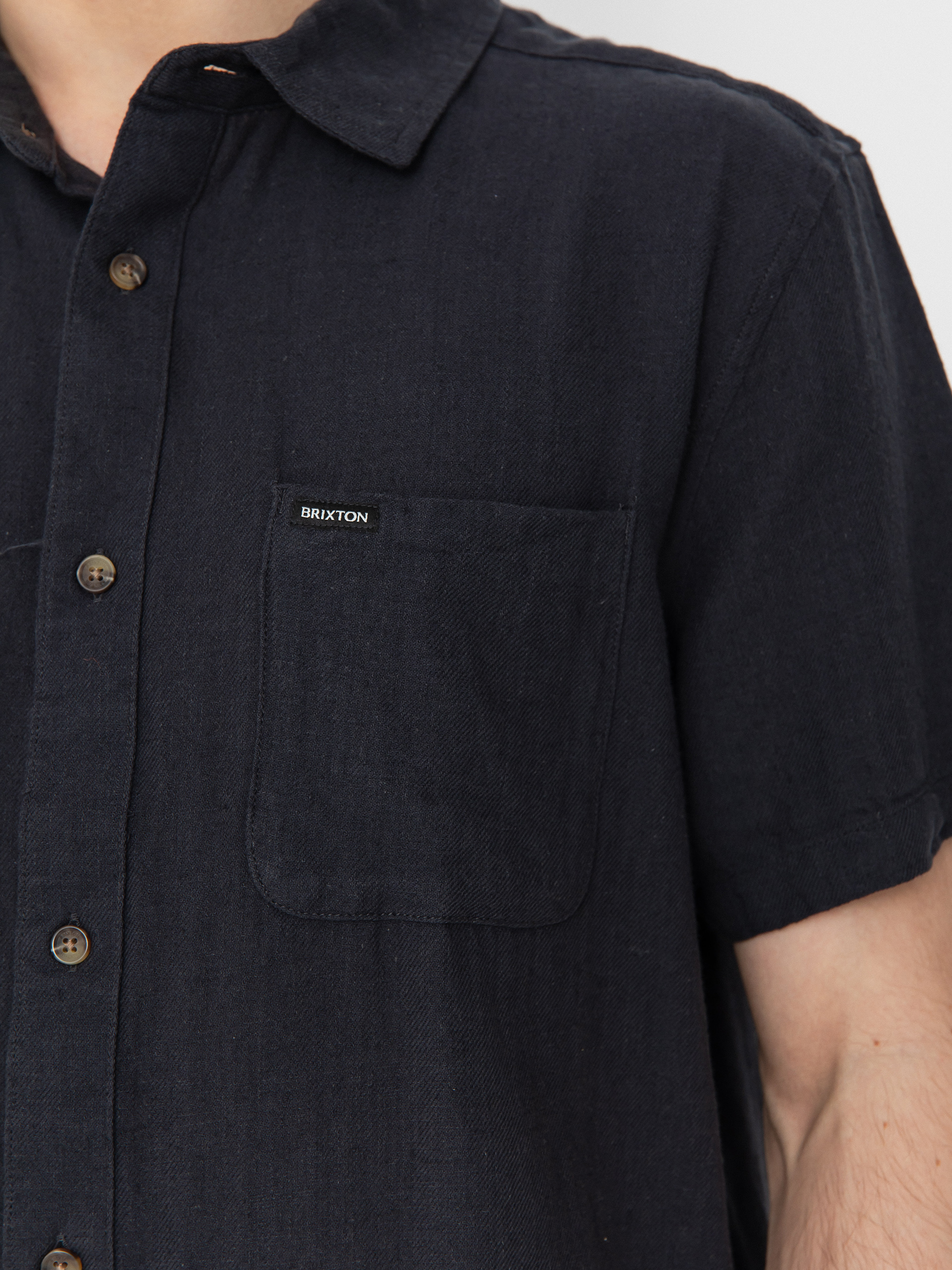 Brixton Charter Org Cttn Hemd (washed black)