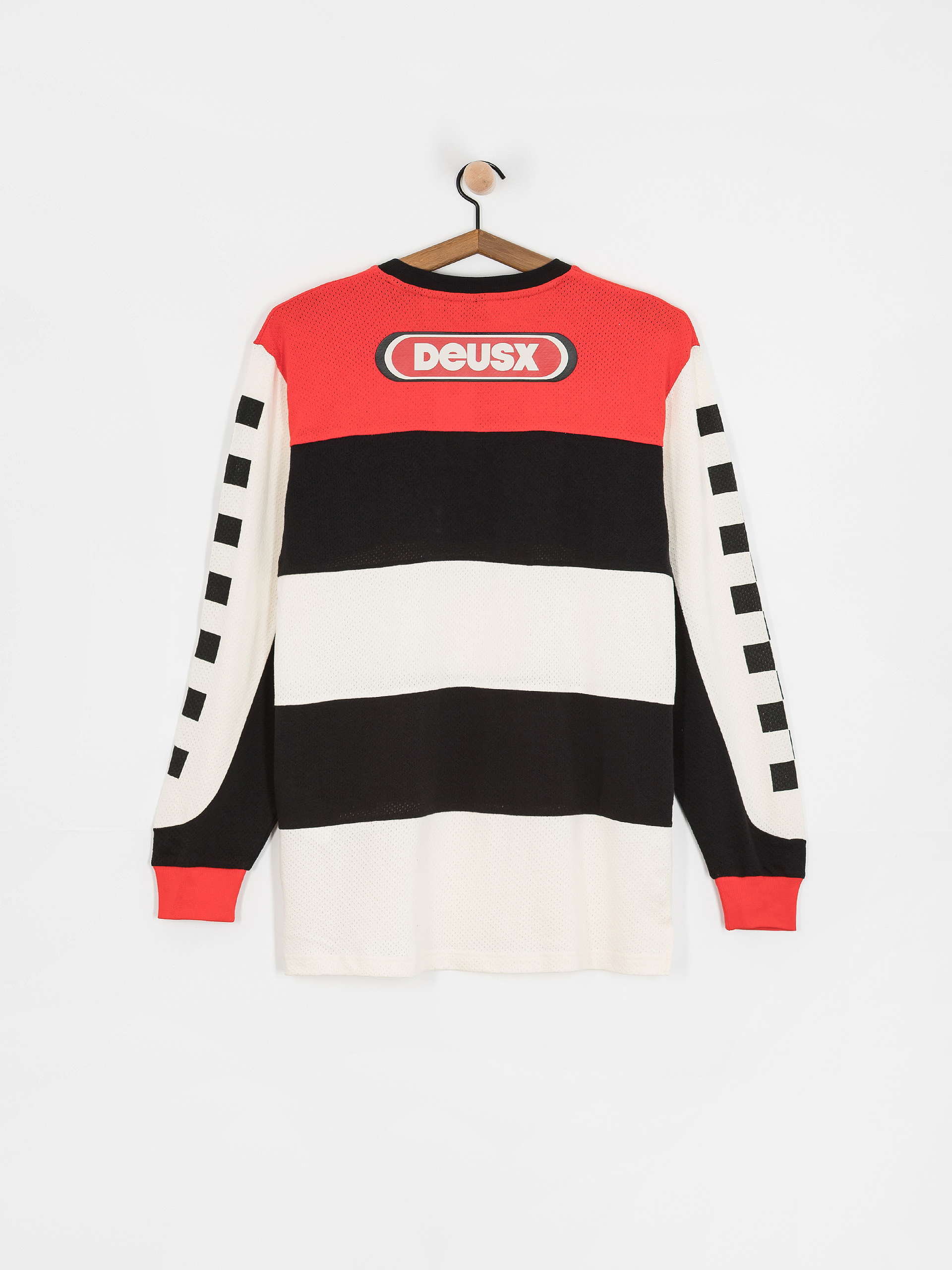 Deus Ex Machina T-Shirt Vilander Moto Jersey (valiant red combo)