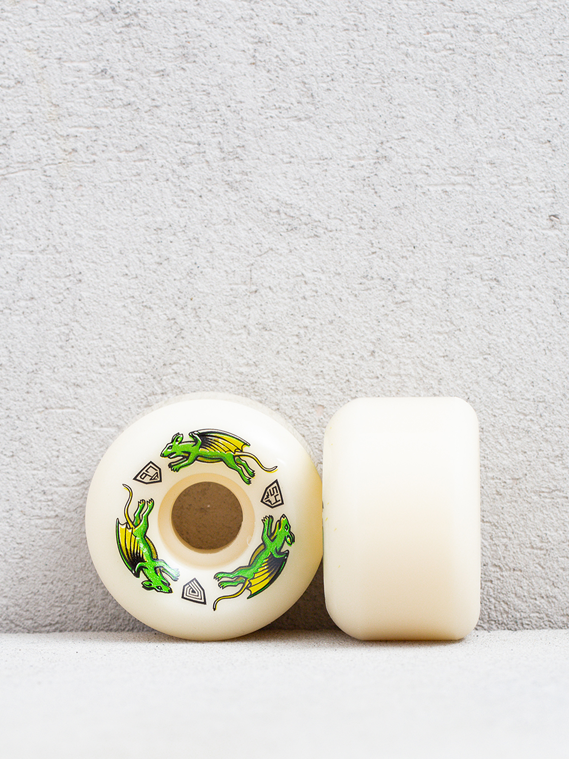Roues De Skateboard Powell Peralta Dragon Formula 97A 51mm - Modèle Hoefler Nano Rat V4, Blanches