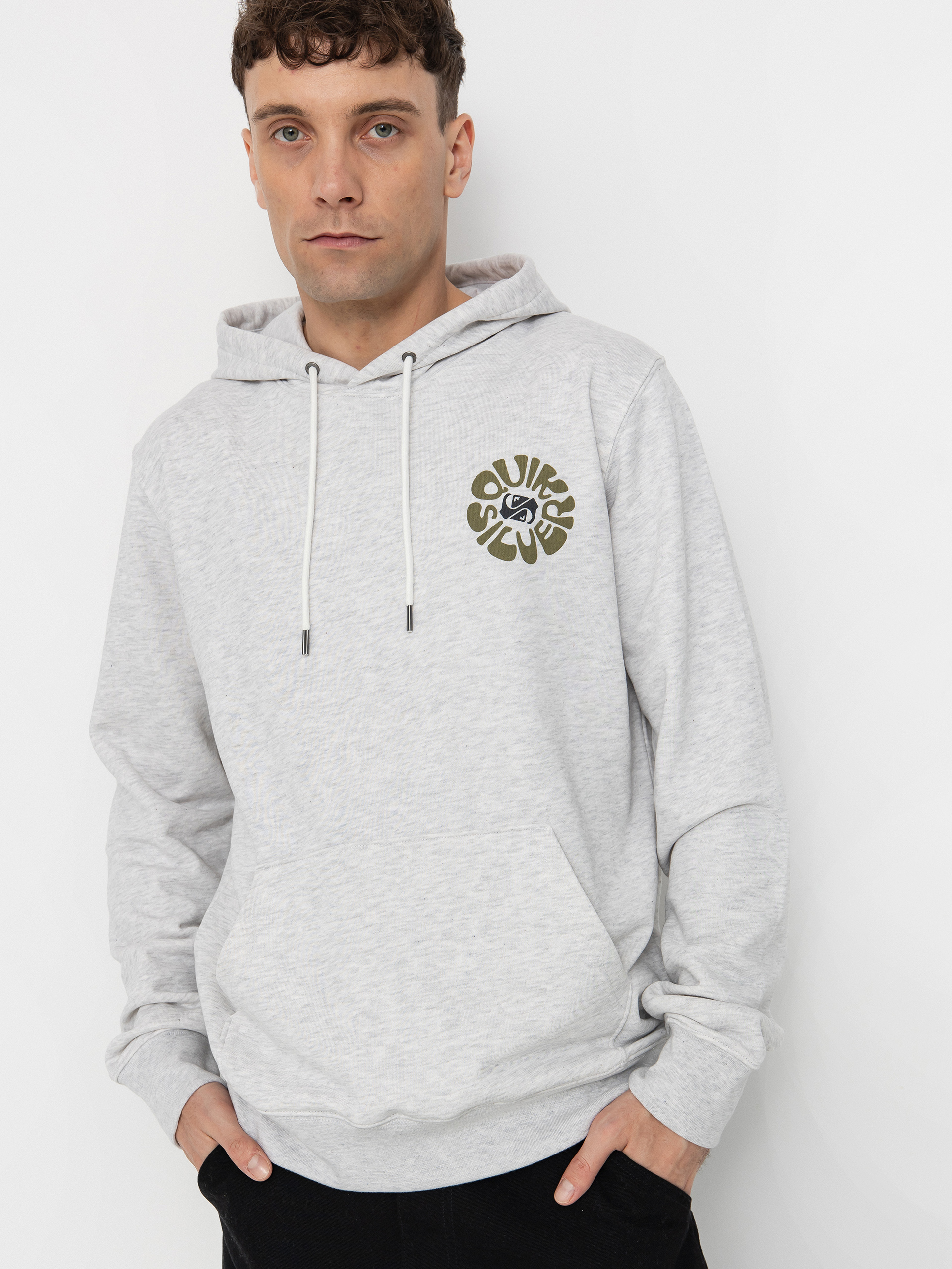Quiksilver Hoodie Graphic Mix HD - grey (white marble heather)