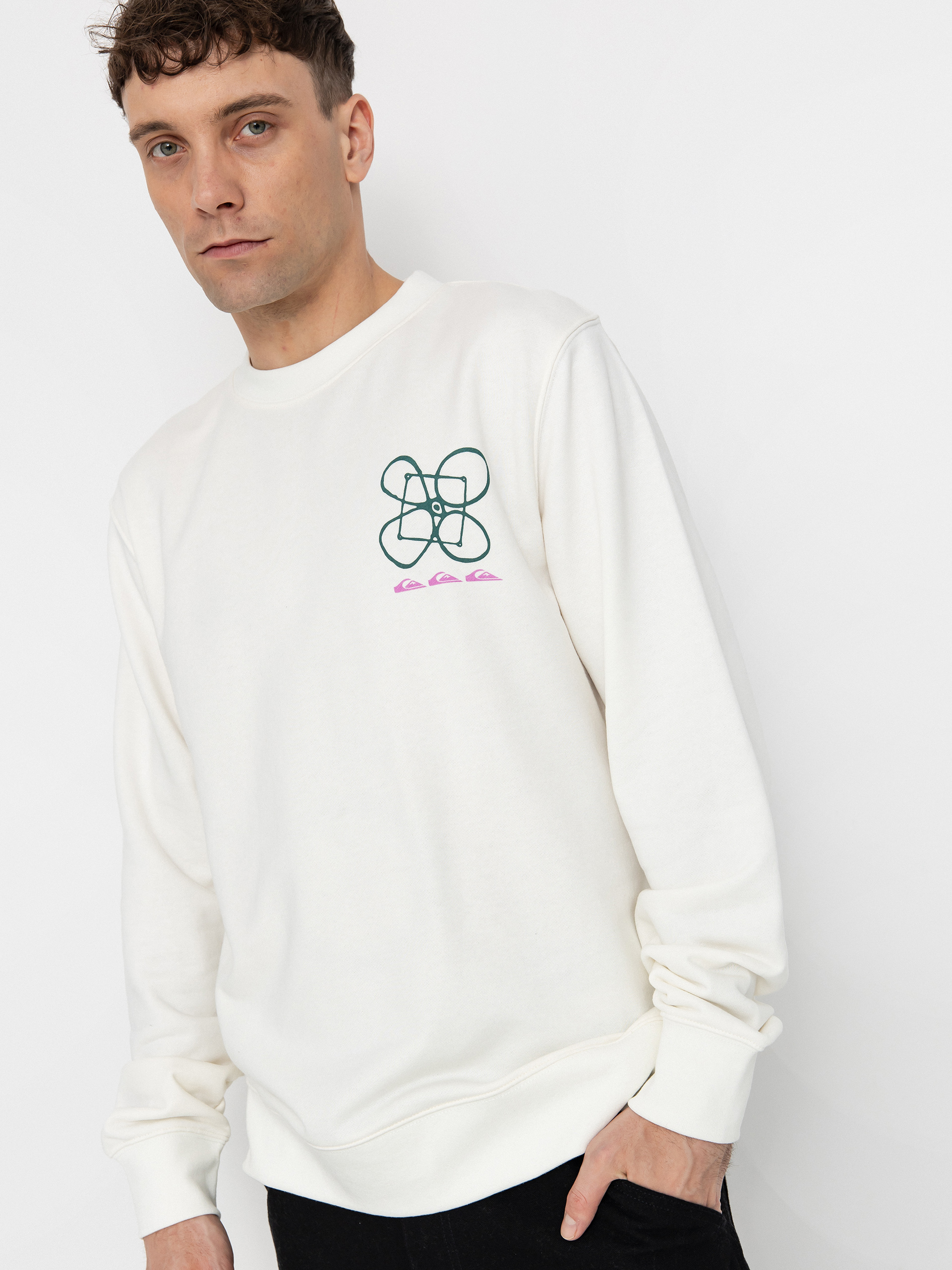 Quiksilver Graphic Mix Sweatshirt (snow white)