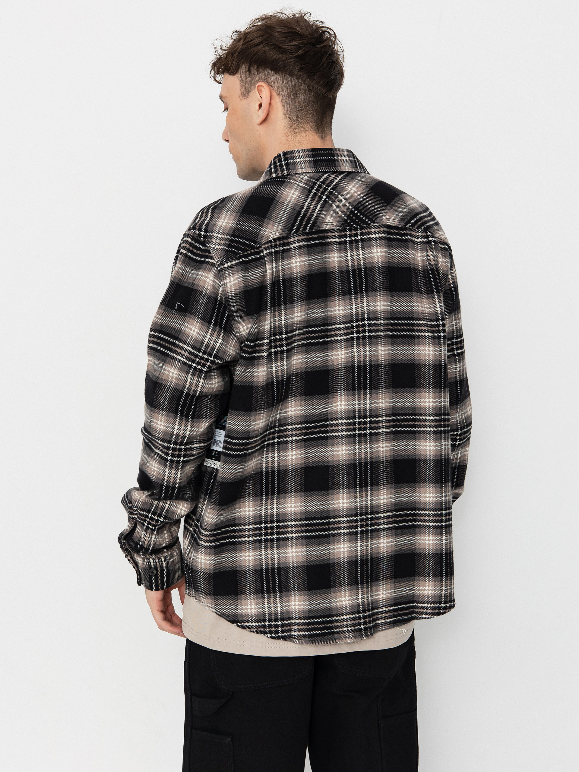 Brixton Bowery Flannel Shirt (black/charcoal/beige)