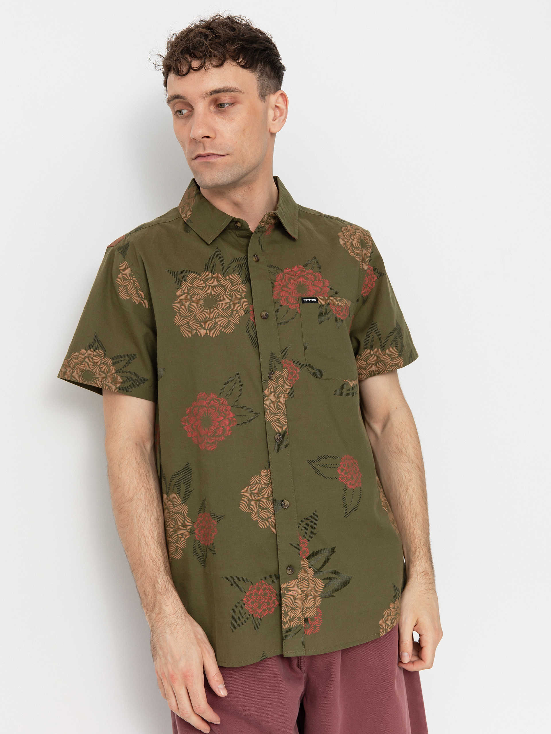 Brixton Charter Print Shirt (ivy green/painterly floral)