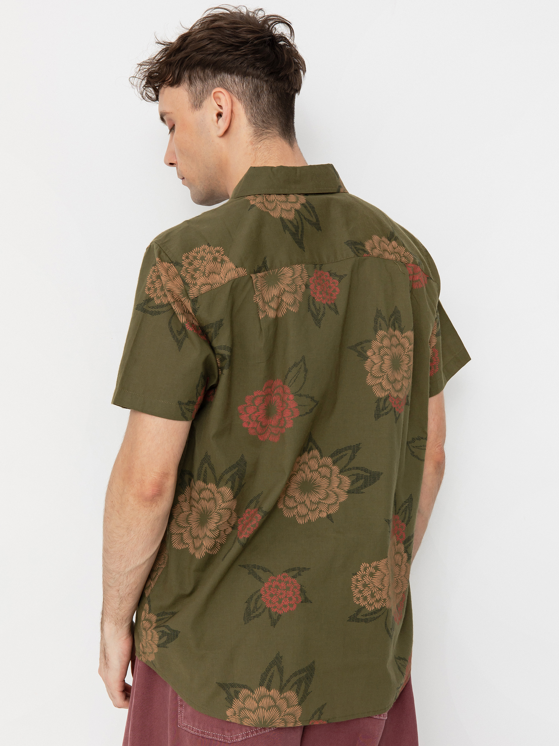 Brixton Charter Print Shirt (ivy green/painterly floral)