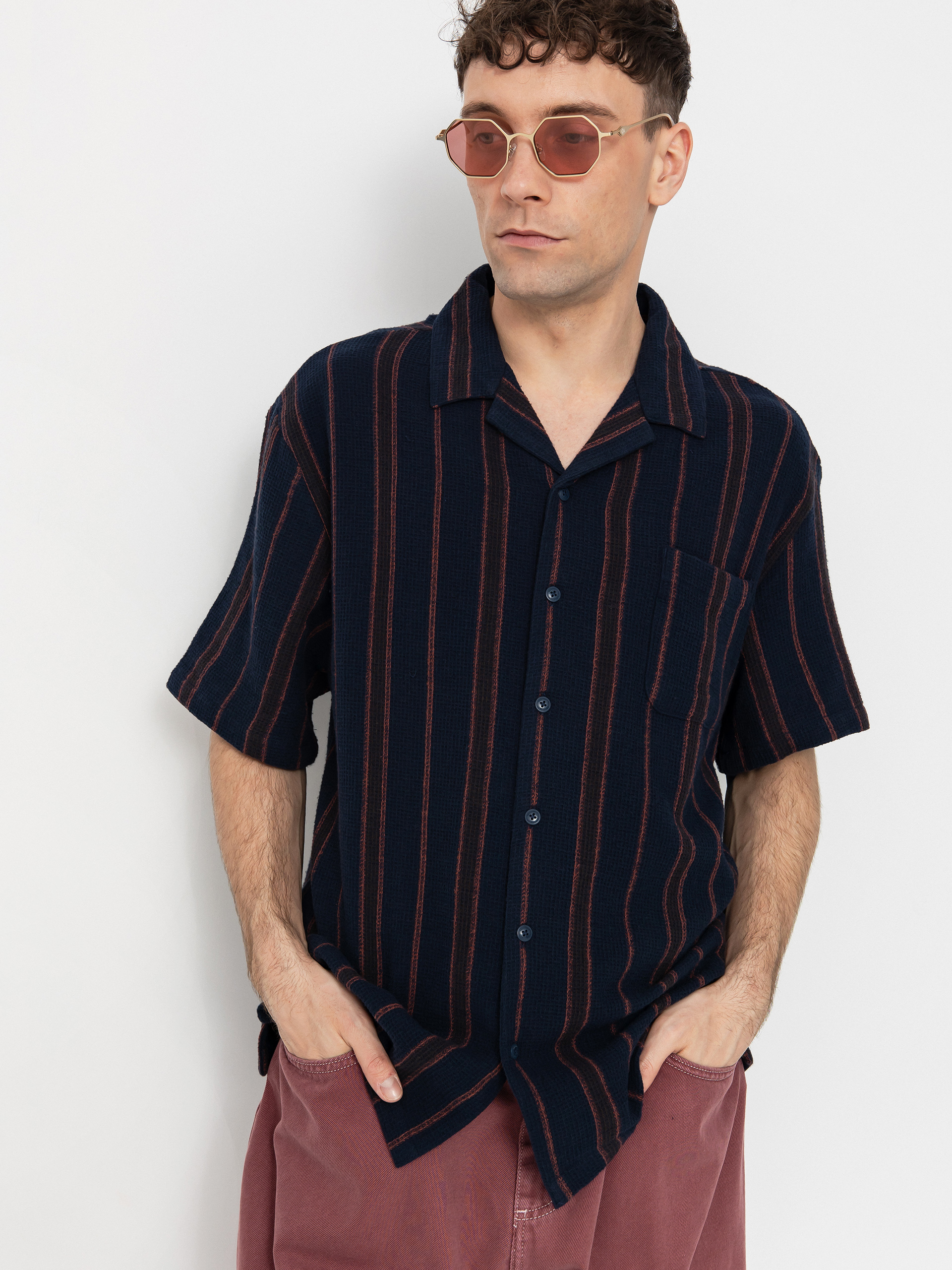 Brixton Bunker Waffle Stripe Hemd