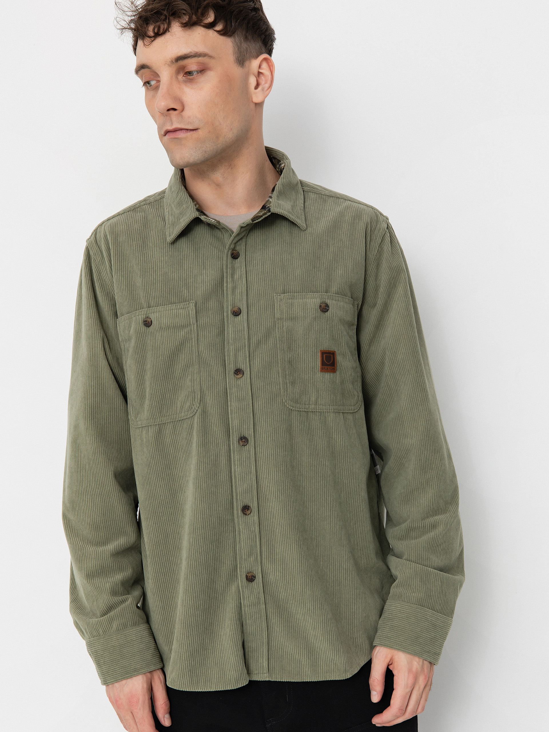 Brixton The Field Corduroy Overshirt Shirt (military olive)