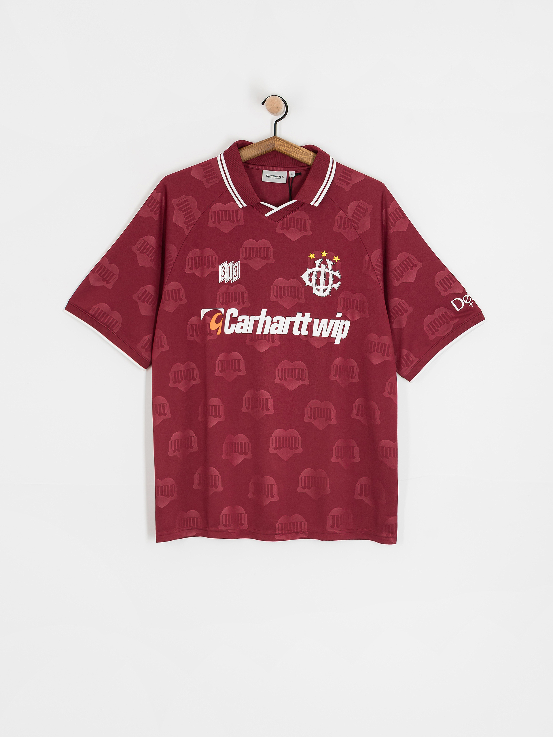 Carhartt WIP Hartts Football T-Shirt (heart train jacquard/mulberry)