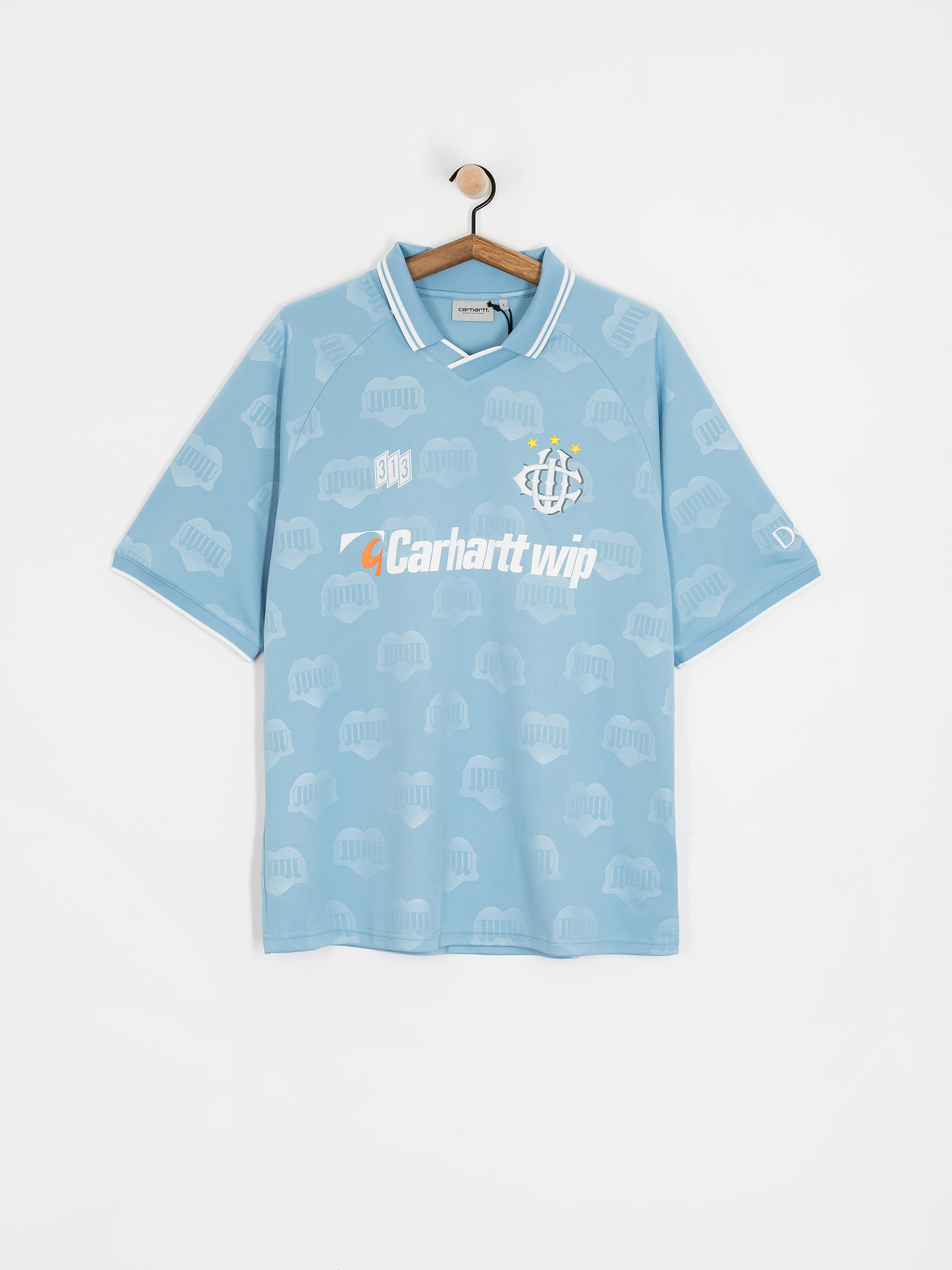 Carhartt WIP Hartts Football T-Shirt (heart train jacquard/bluebird)