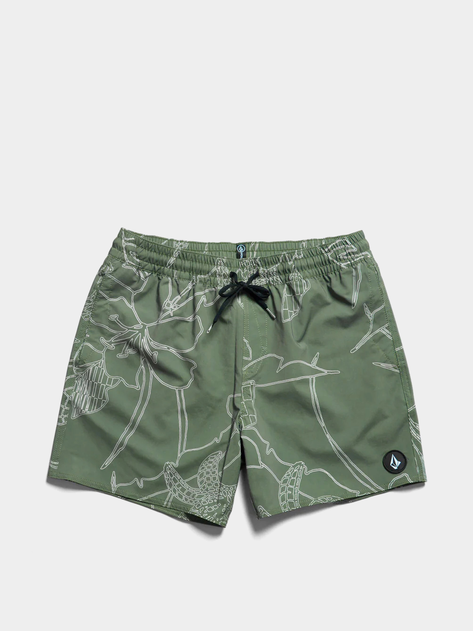 Volcom Lido Print Trunk 16 Shorts (light olive)