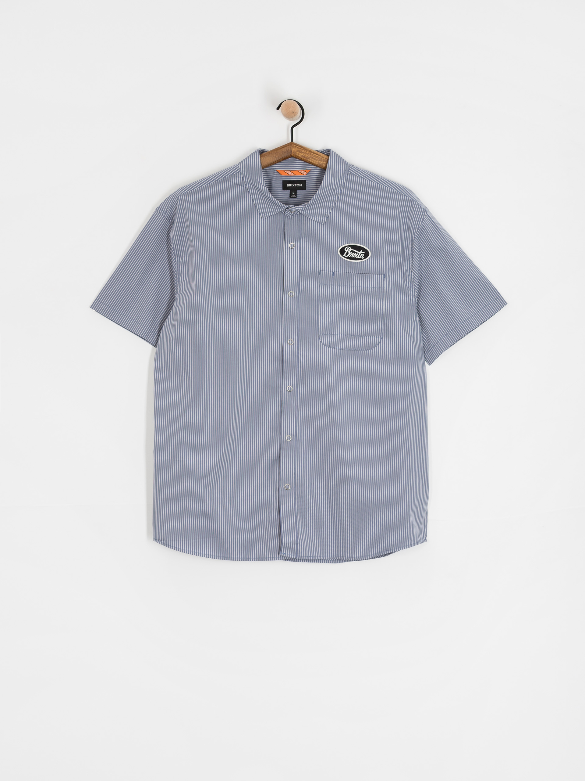 Brixton Builders Auto Shirt - blue (twilight blue/white stripe)